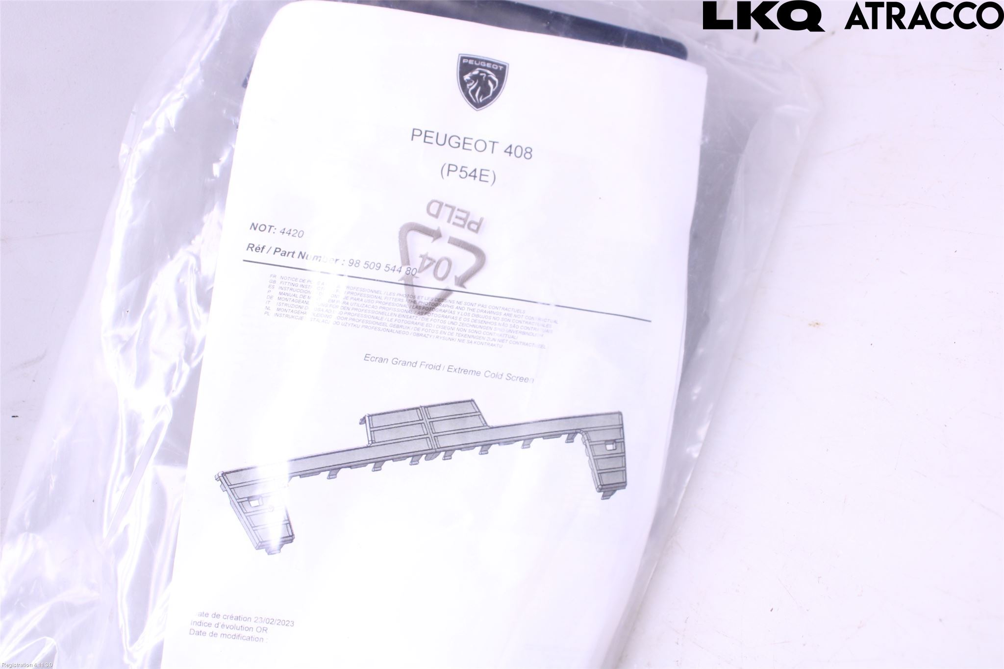 Peugeot 408 22- Radiator Feste - Ramme - Bjelk