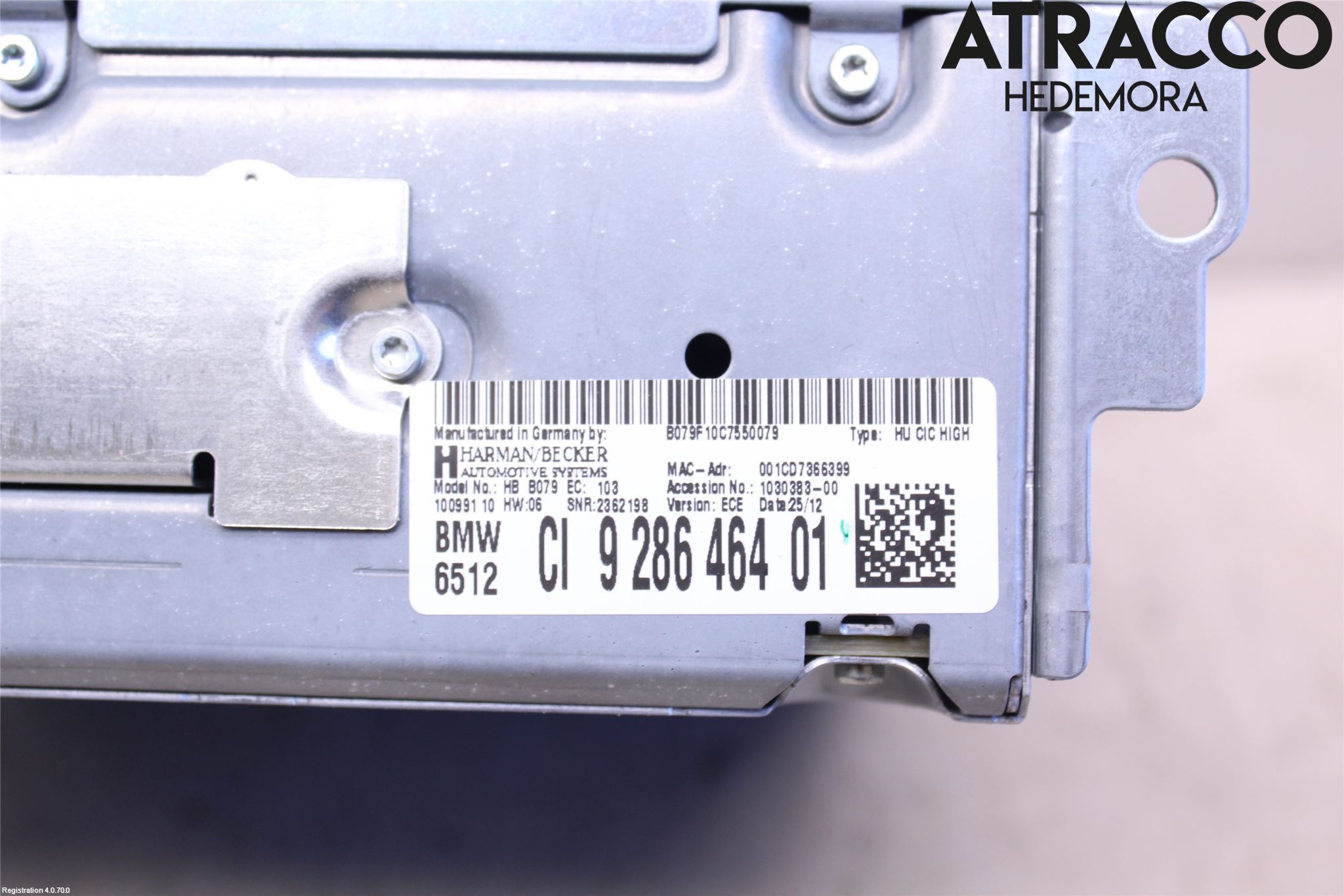 BMW 3 F30/F31/F80 12-19 Stereo Radio Med Cd