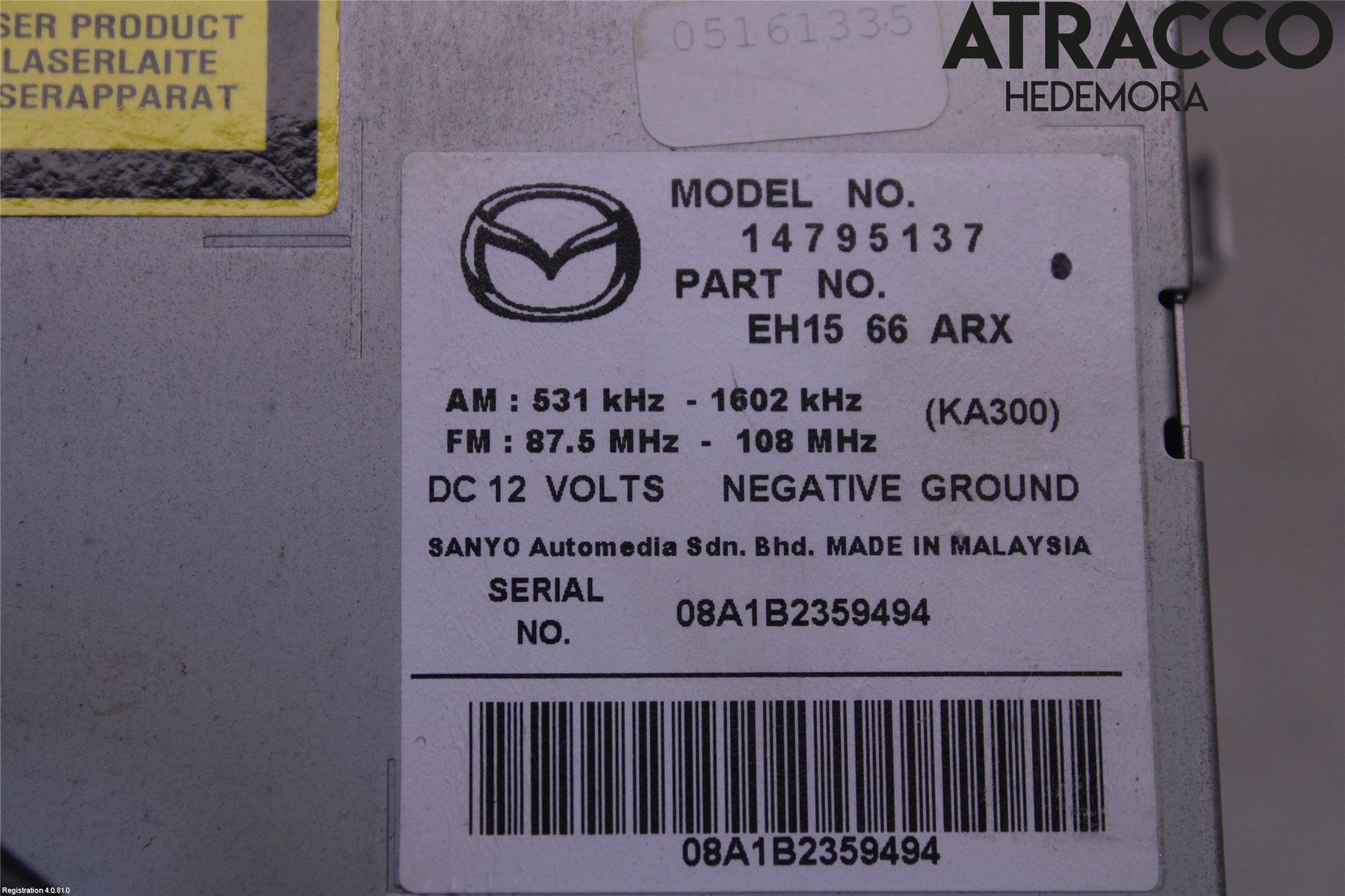 Mazda CX-7 Stereo Radio Med Cd
