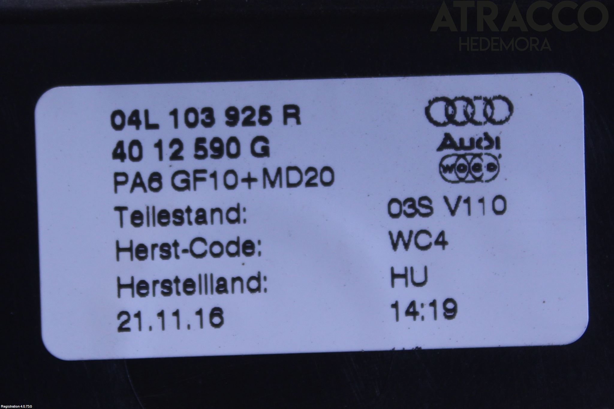 Audi Q3 8U 12-18 Motor Deksel Over Motor