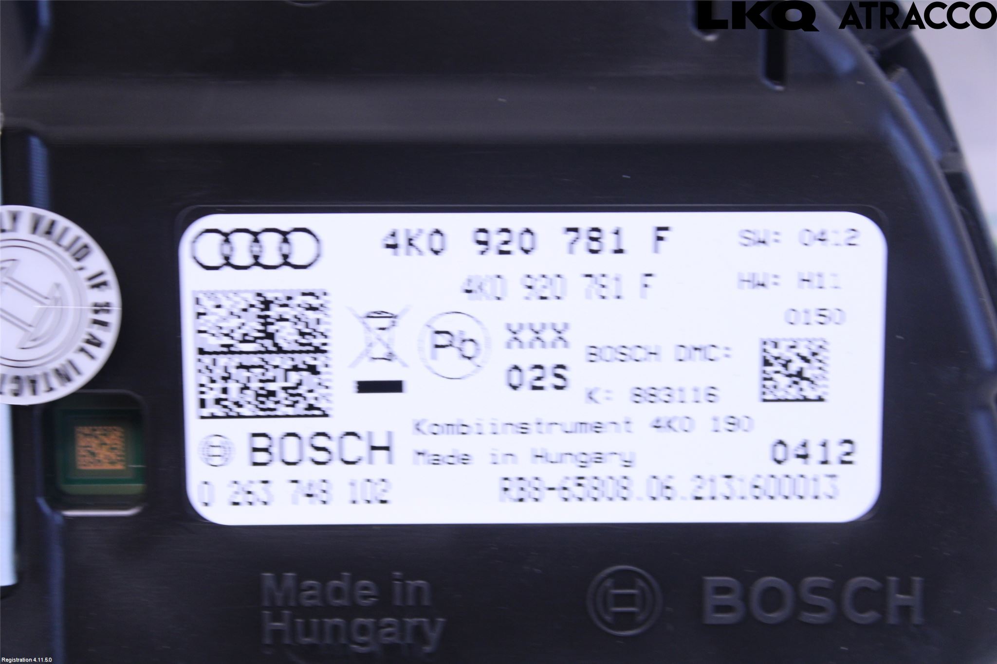 Audi A6/S6 E-TRON 24- Instr Kombinert