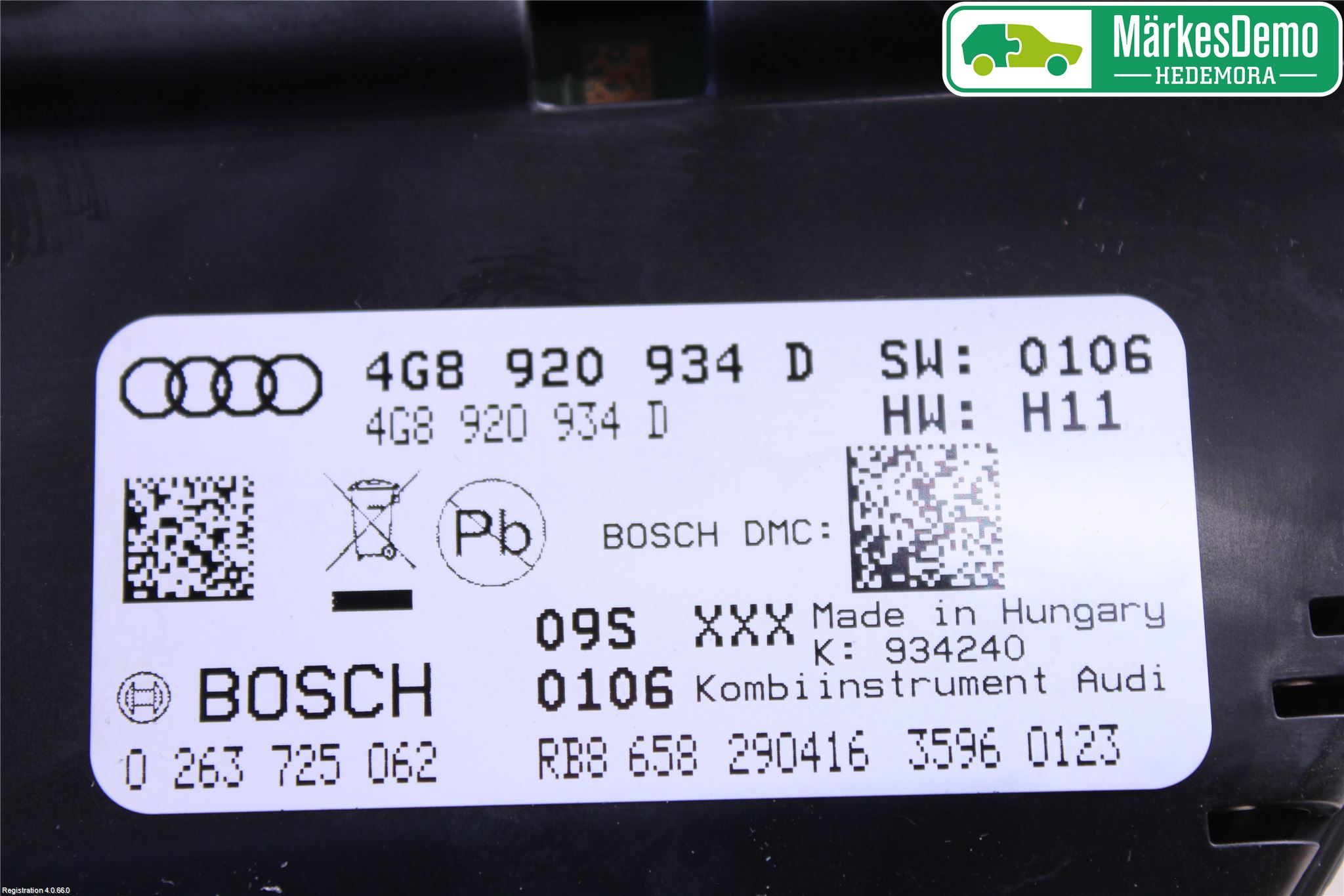 Audi A6/S6 4G 11-18 Instr Speedometer