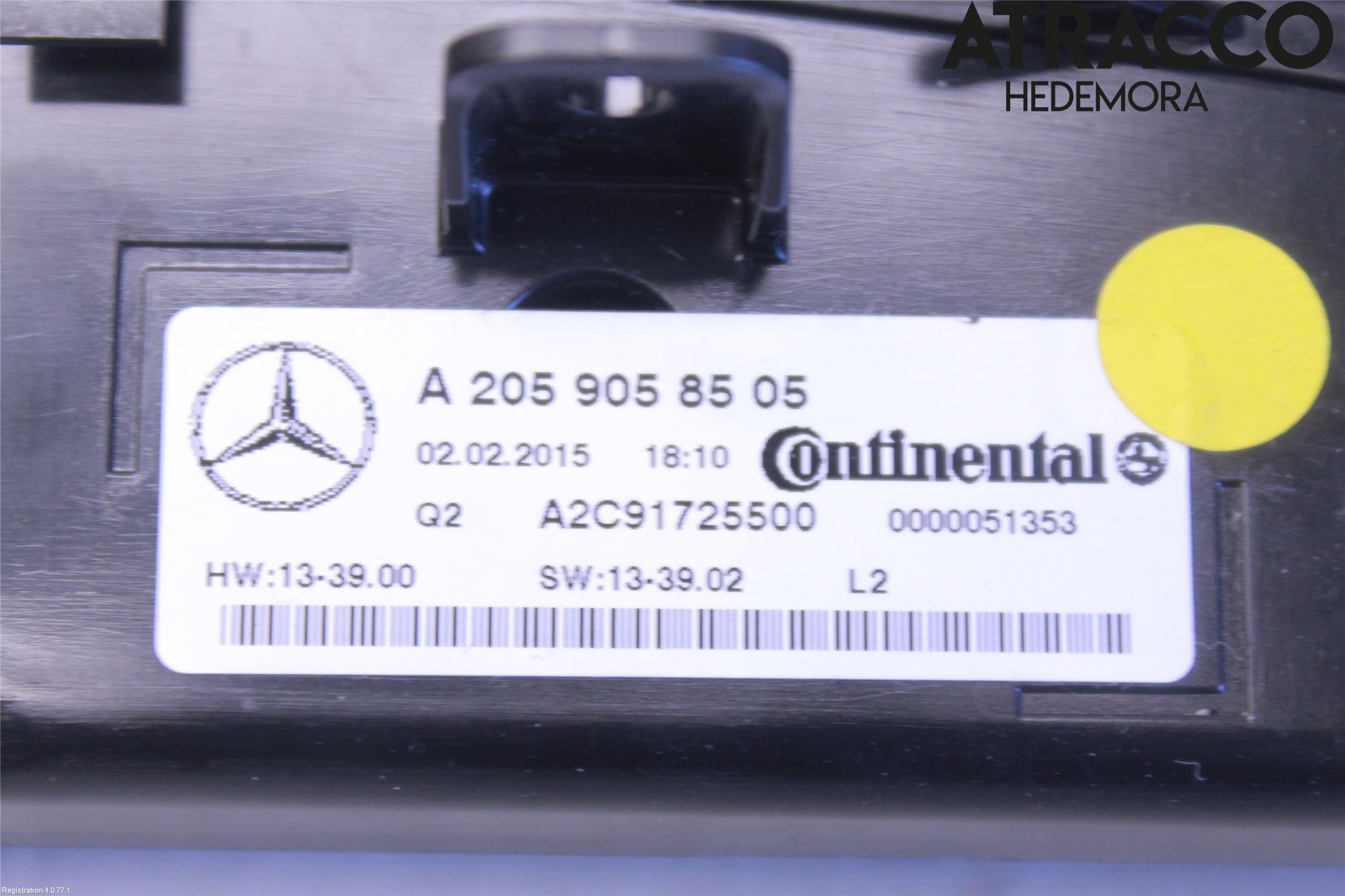 Mercedes-Benz MB C-KLASS (W205) 14-21 Varme Ac Betjening-Display
