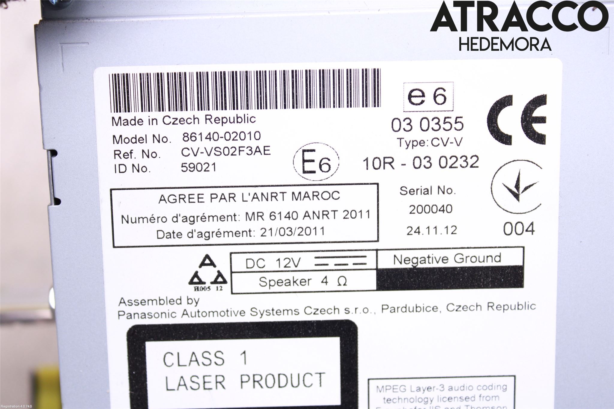 Toyota AURIS 13-19 Stereo Radio Med Cd