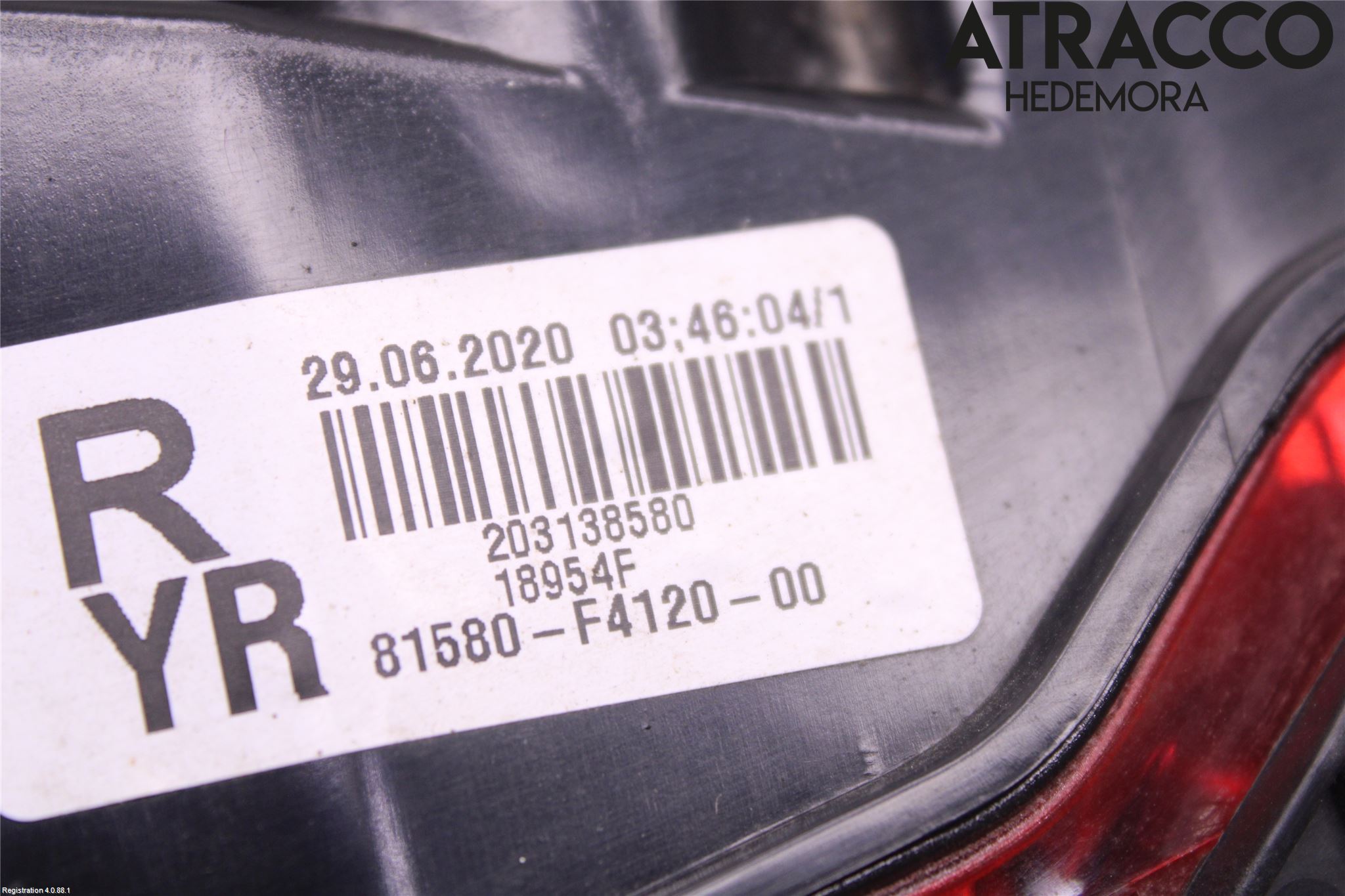 Toyota C-HR 16-23 Baklykt Høyre  På Luke(Indre)