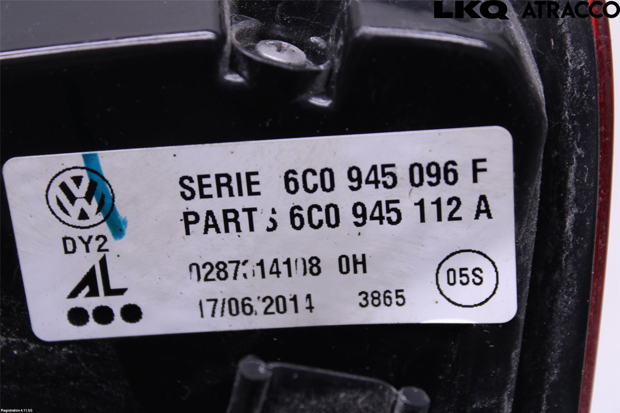 Volkswagen VW POLO 10-17 Baklykt Høyre