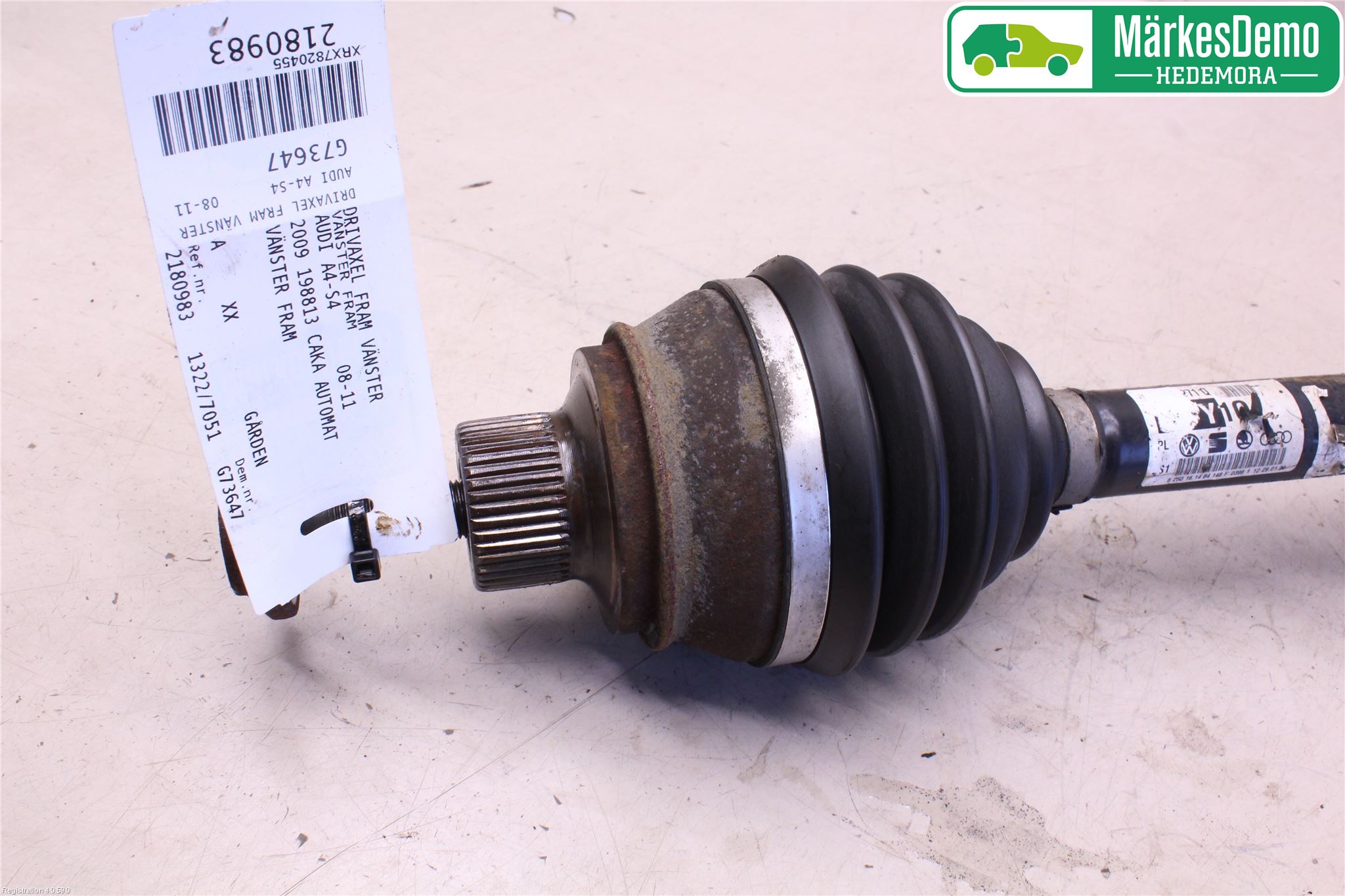 Audi A4/S4 08-11 Drivaksel Foran Kompl Venstre