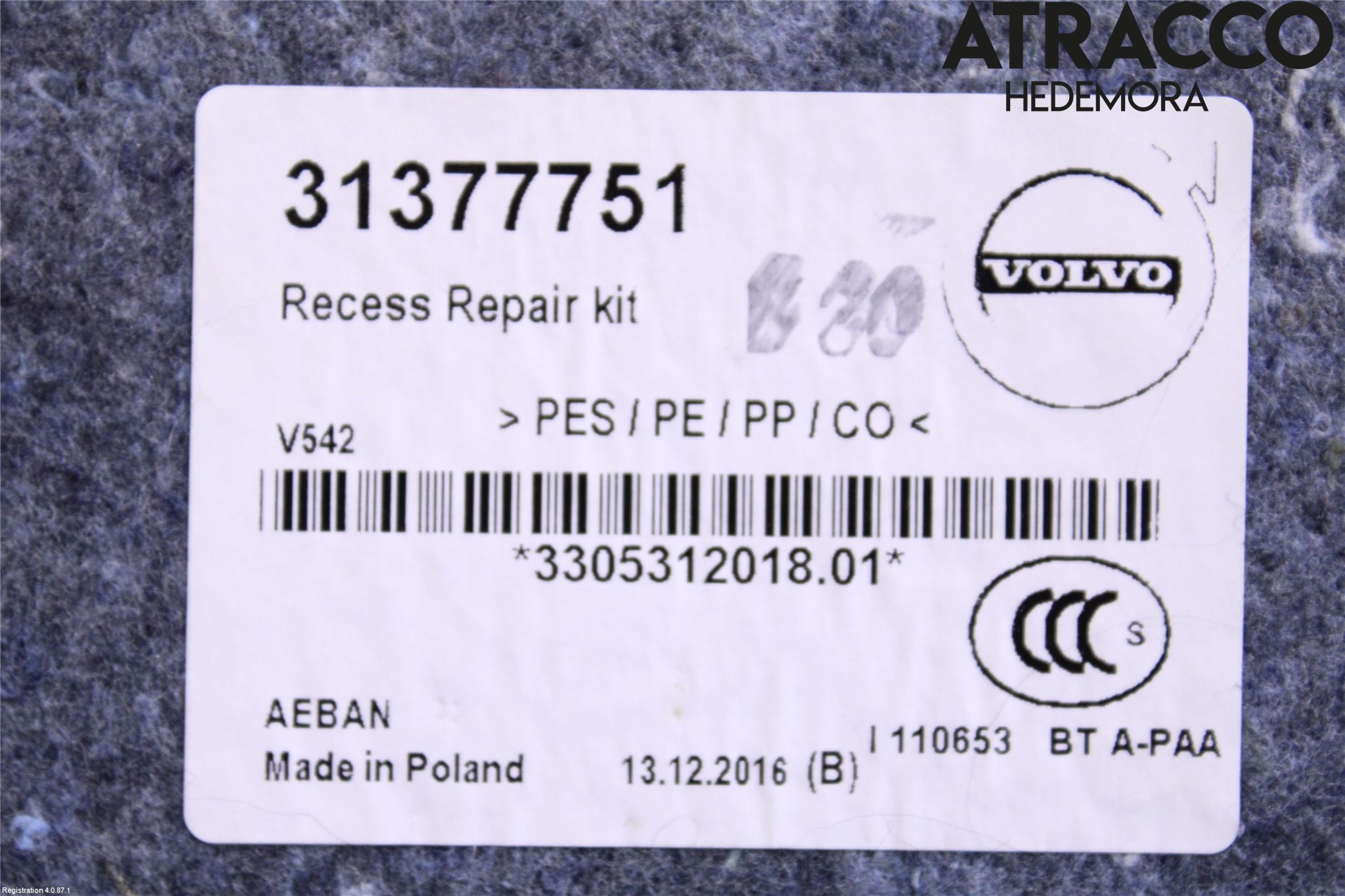 Volvo V90 17->> Innr Bagasjeromkledsel
