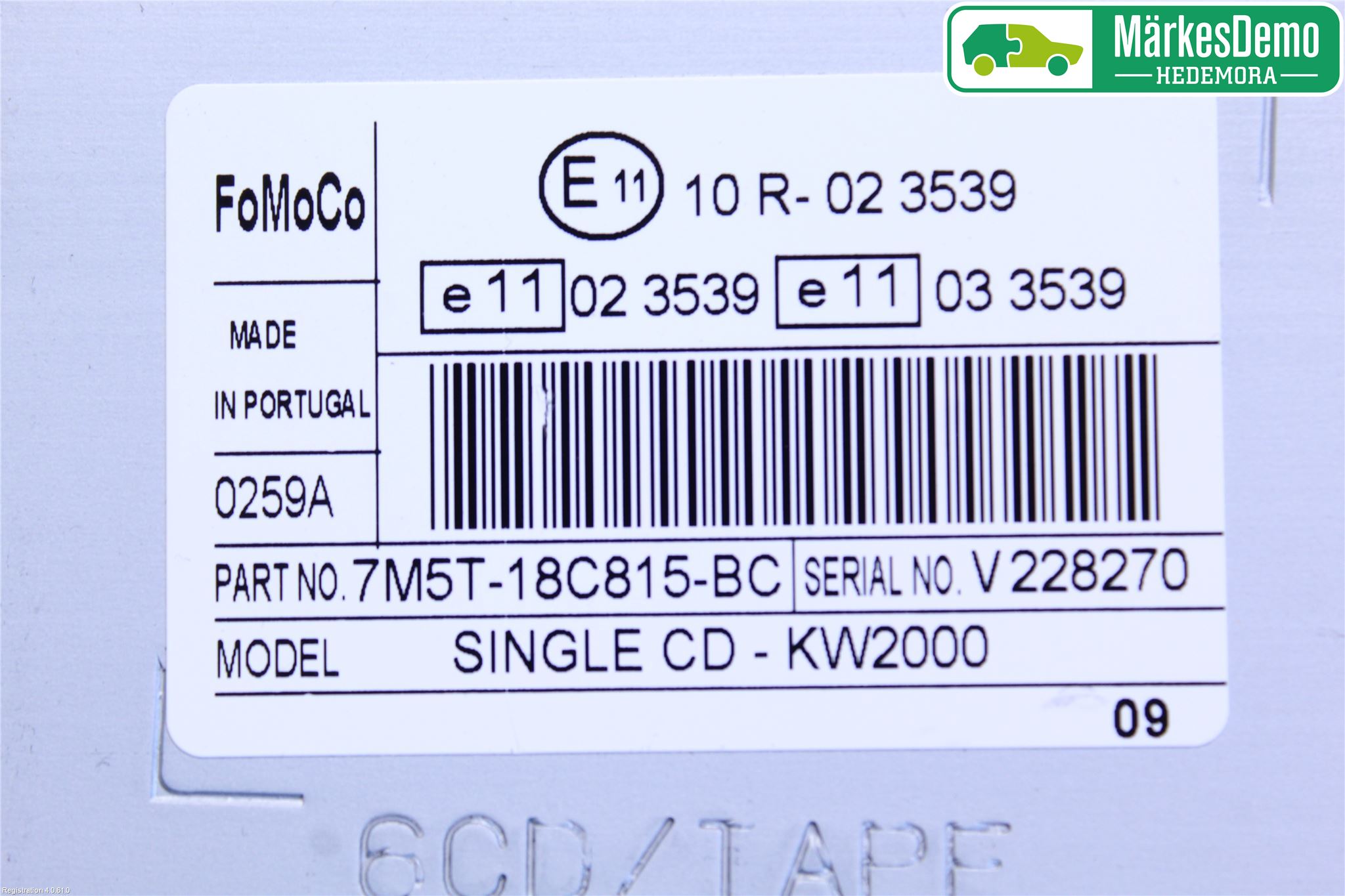 Ford FOCUS 08-11 Stereo Radio Med Cd