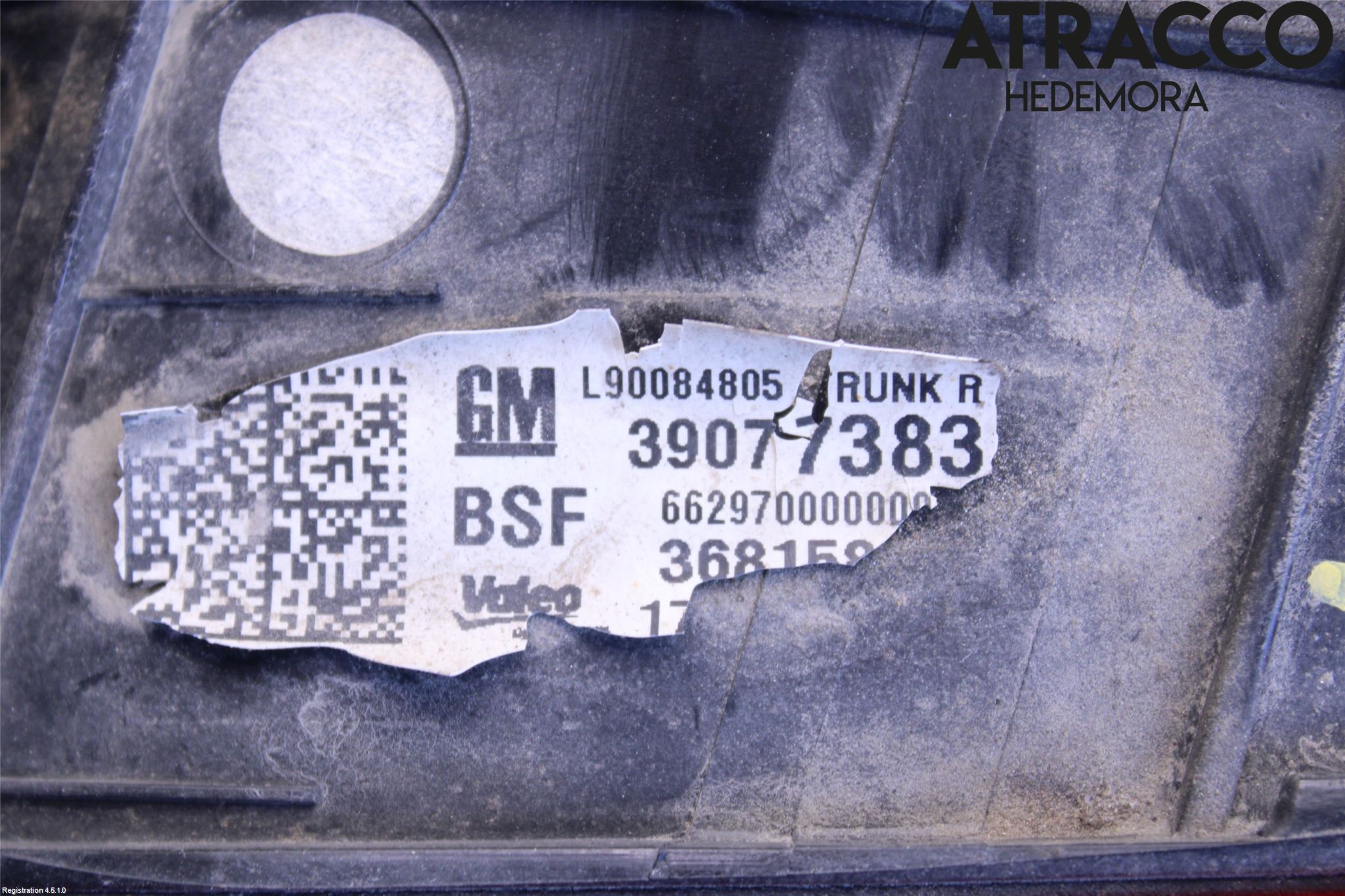 Opel ASTRA K 16-22 Baklykt Høyre  På Luke(Indre)