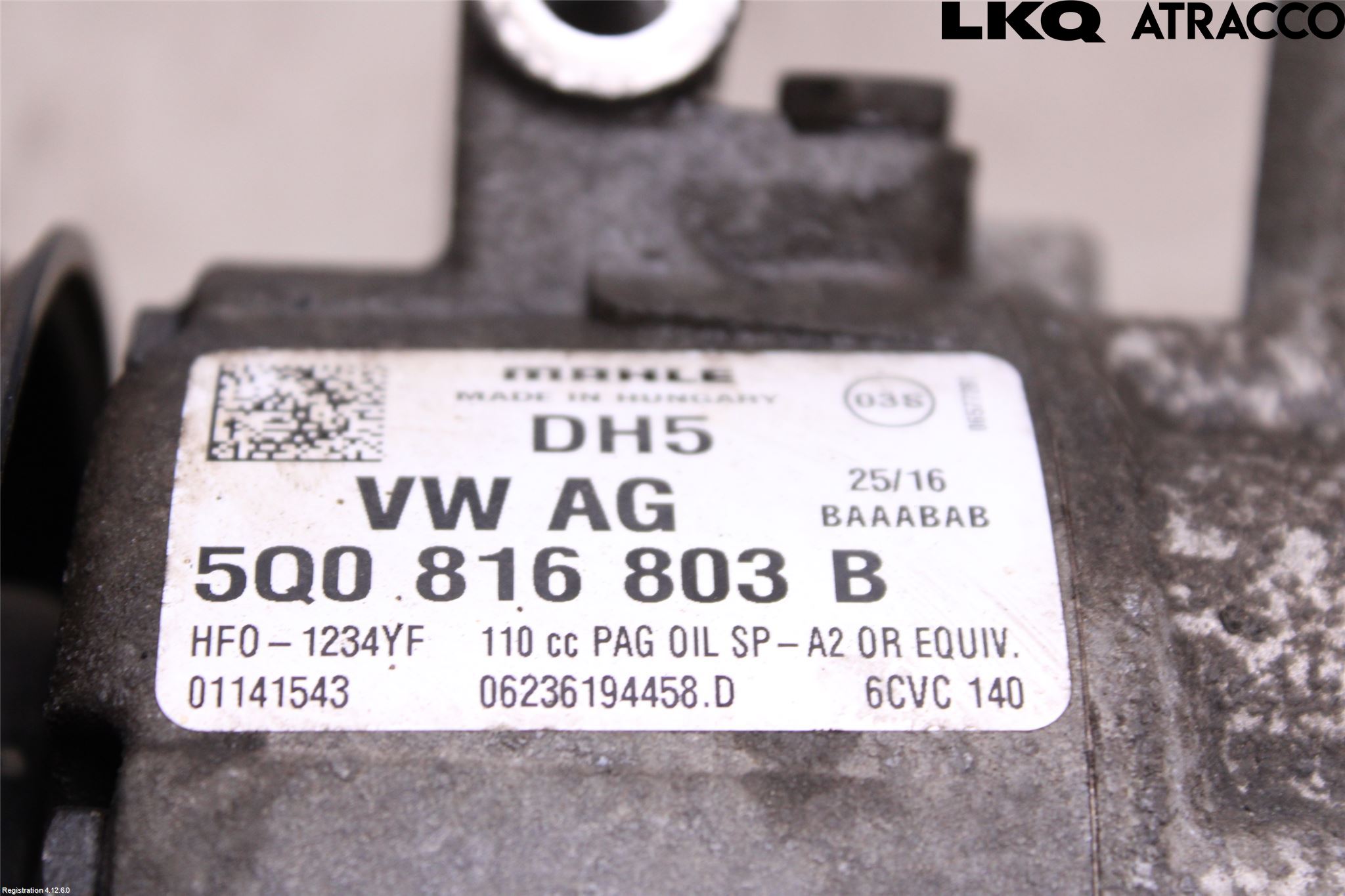 Volkswagen VW GOLF / E-GOLF VII 13-20 Varme Ac Kompressor