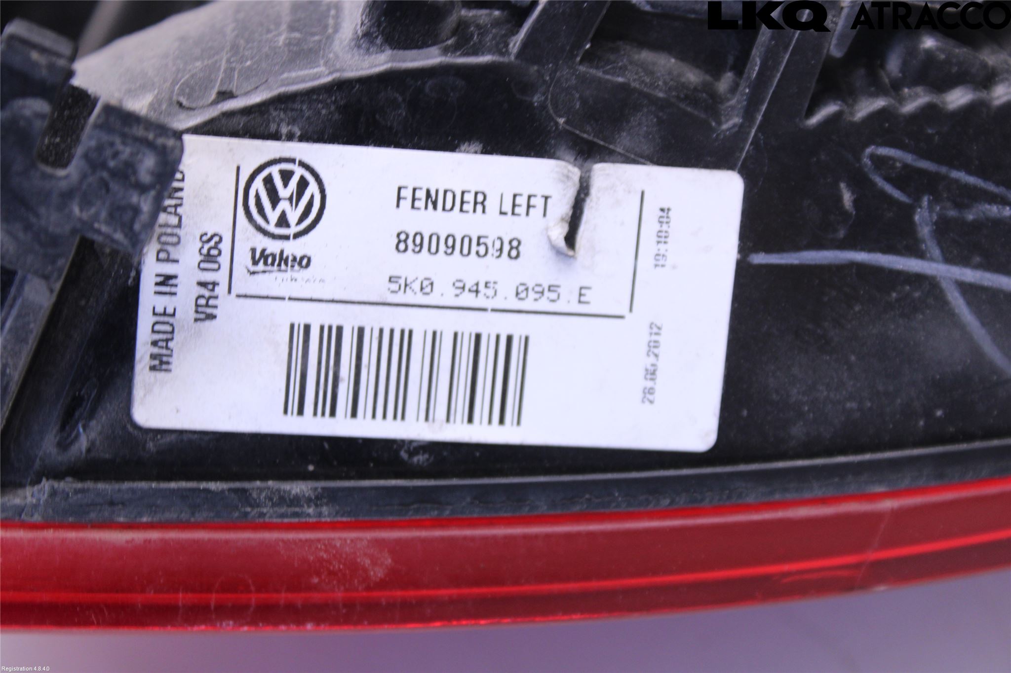 Volkswagen VW GOLF VI 09-13 Baklykt Venstre
