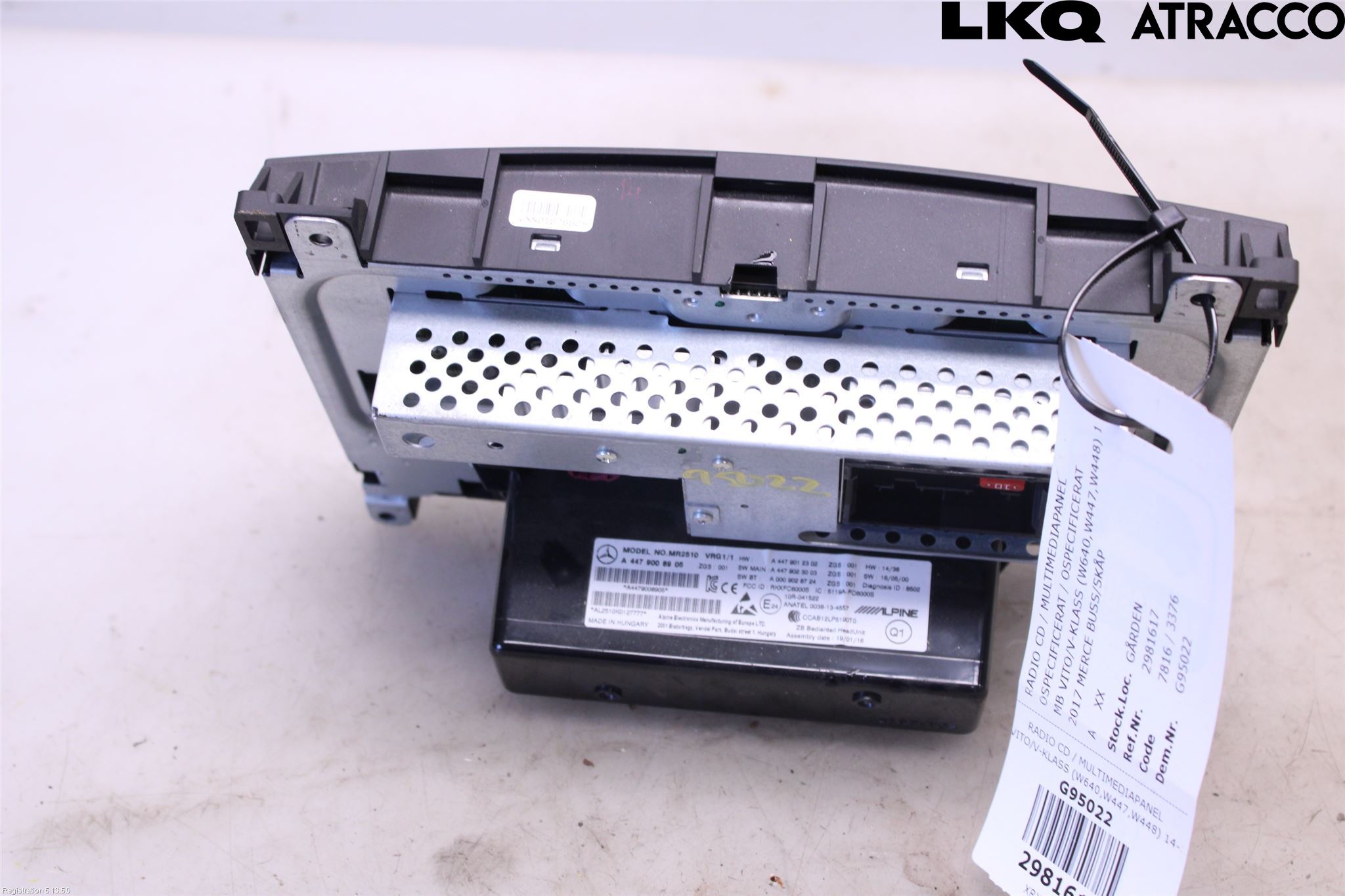 Mercedes-Benz MB VITO/V-KLASS (W640,W447,W448) 14- Stereo Radio Med Cd