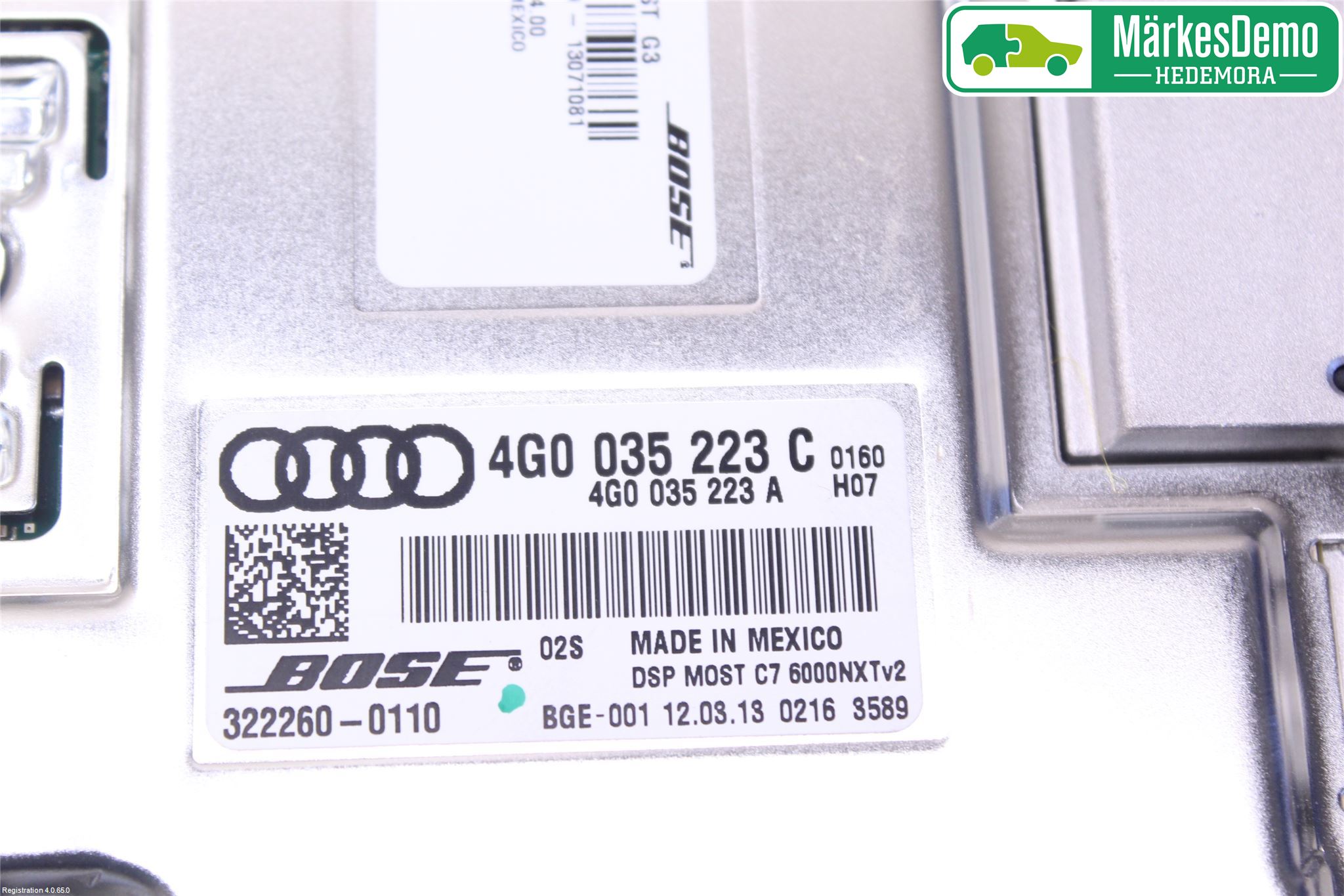 Audi A7/S7 4G 11-17 Stereo Forsterker