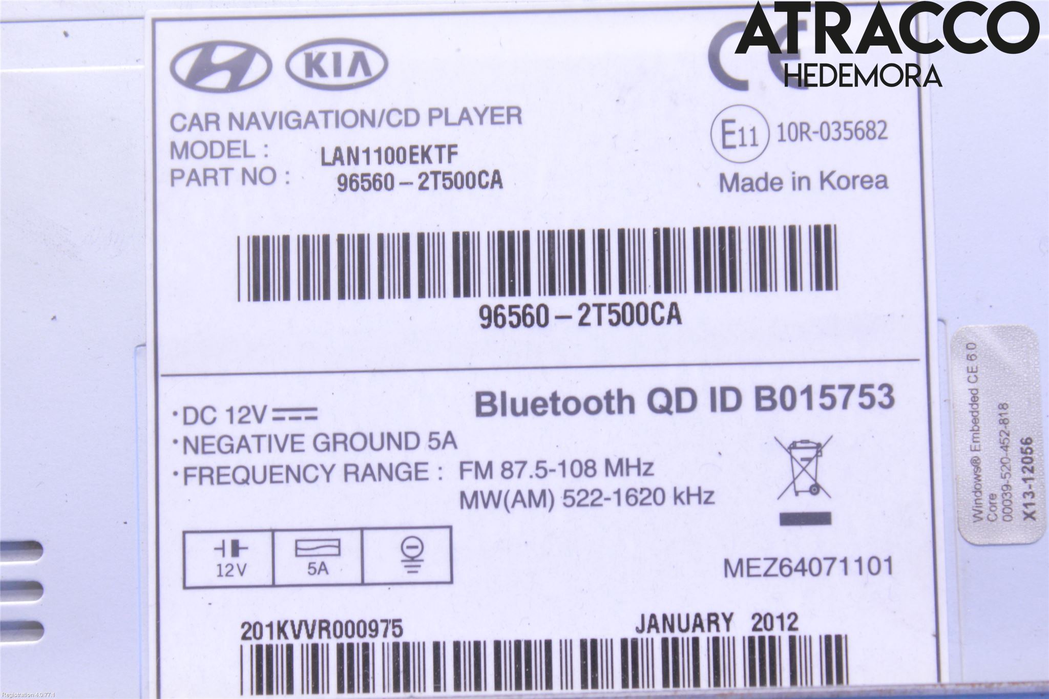 Kia OPTIMA 00-15 Stereo Radio Med Cd