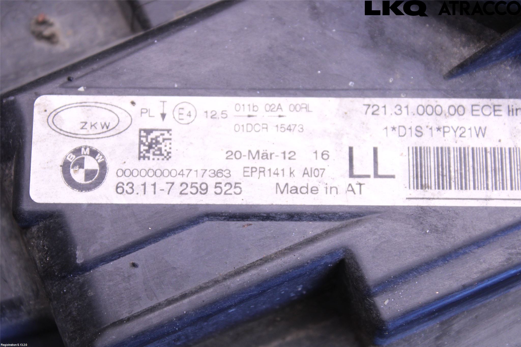 BMW 3 F30/F31/F80 12-19 Frontlykt Venstre