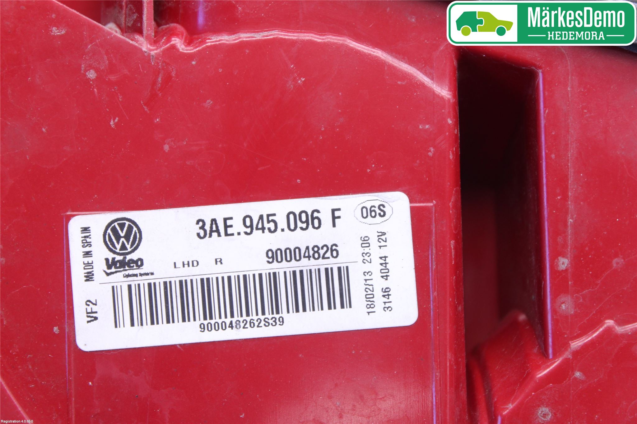 Volkswagen VW PASSAT 11-14 Baklykt Høyre