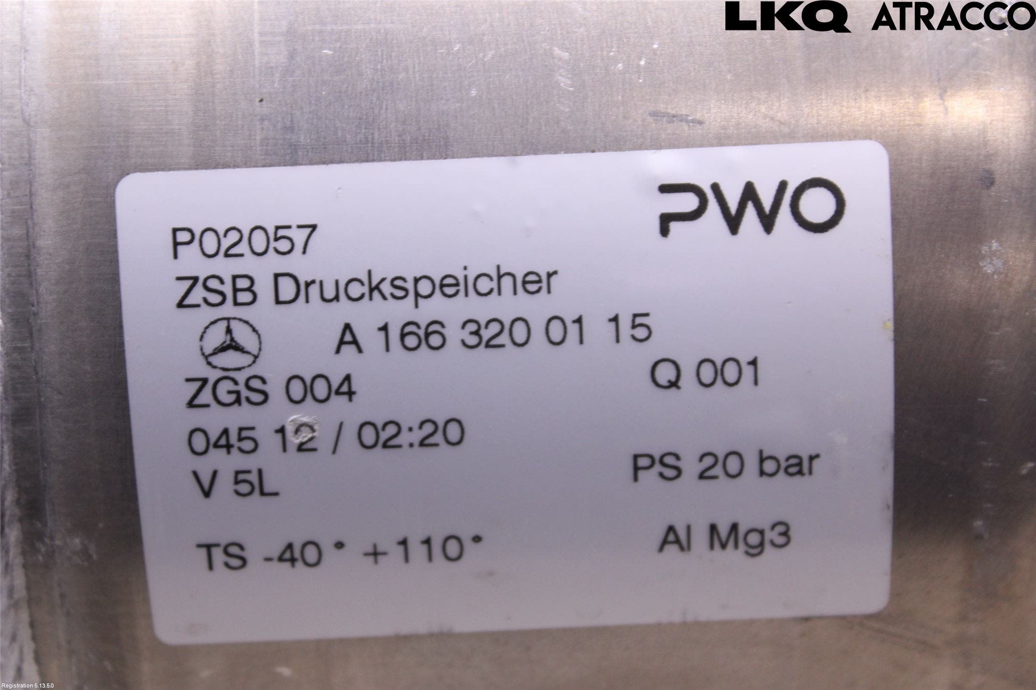Mercedes-Benz MB ML/GLE-KLASS (W166) 12-18 Nivå/Lufrfrändring Trycktank