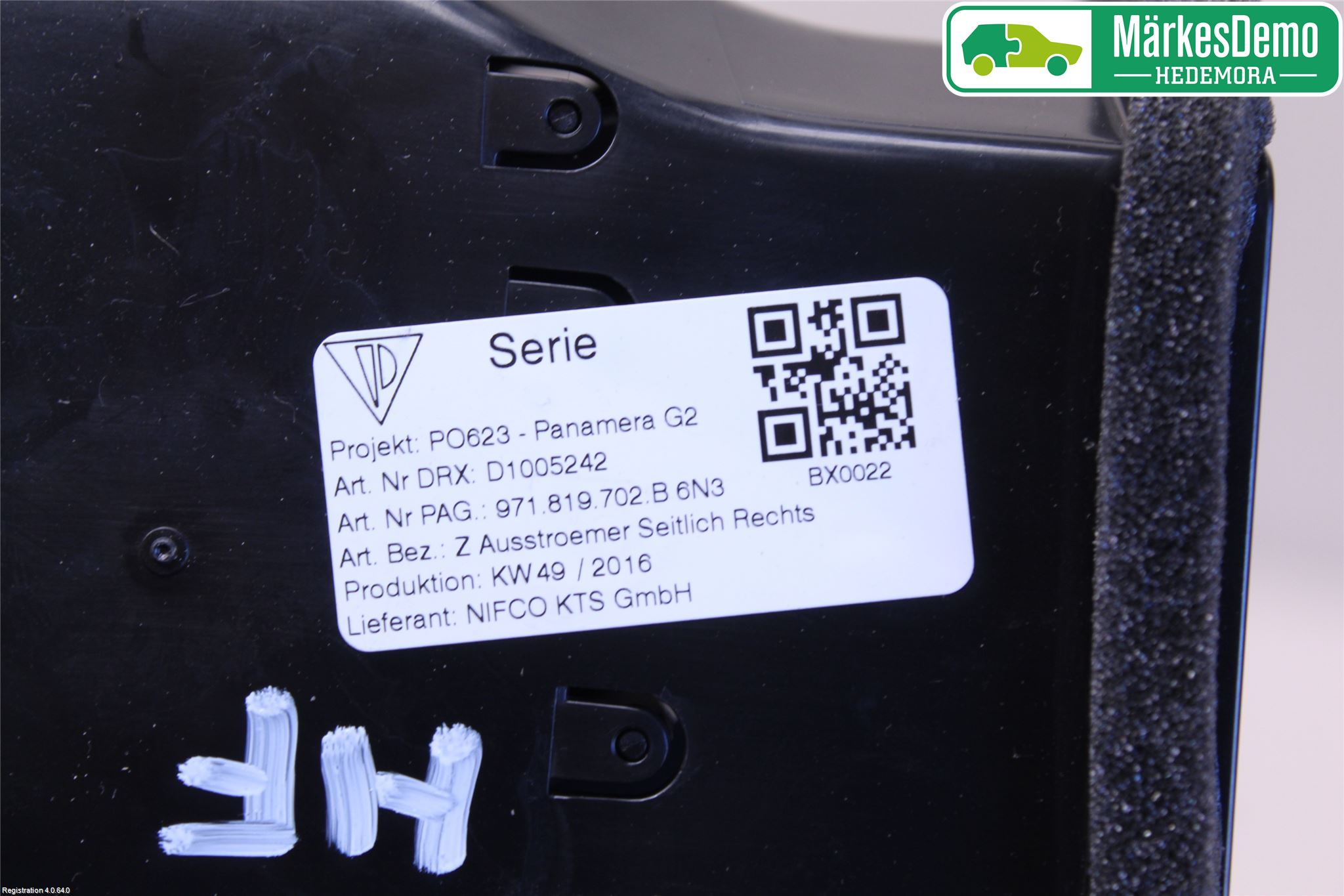 Porsche PANAMERA 09- Dashbord Kanal - Dyse