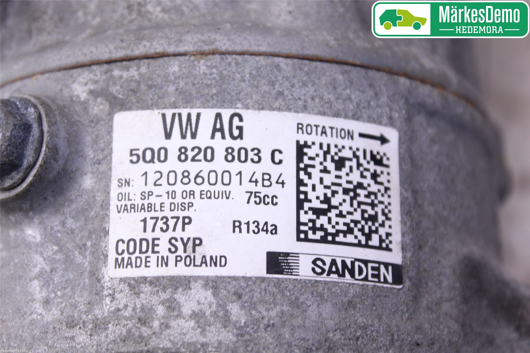 Audi A3/S3 8V 13-20 Varme Ac Kompressor