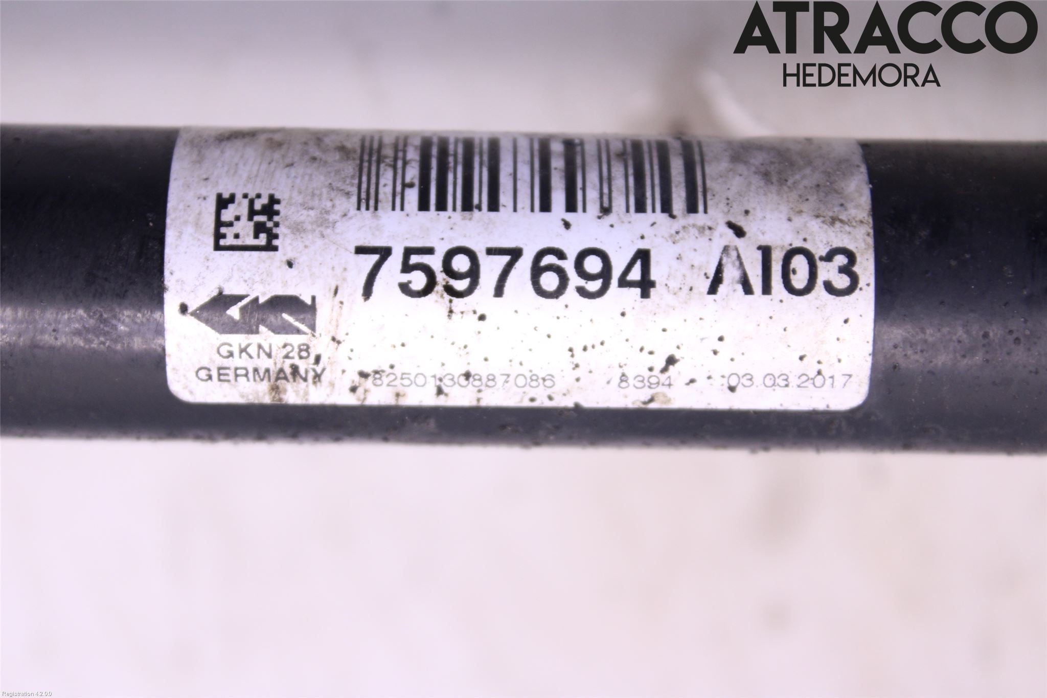 BMW 3 F30/F31/F80 12-19 Drivaksel Foran Kompl Høyre
