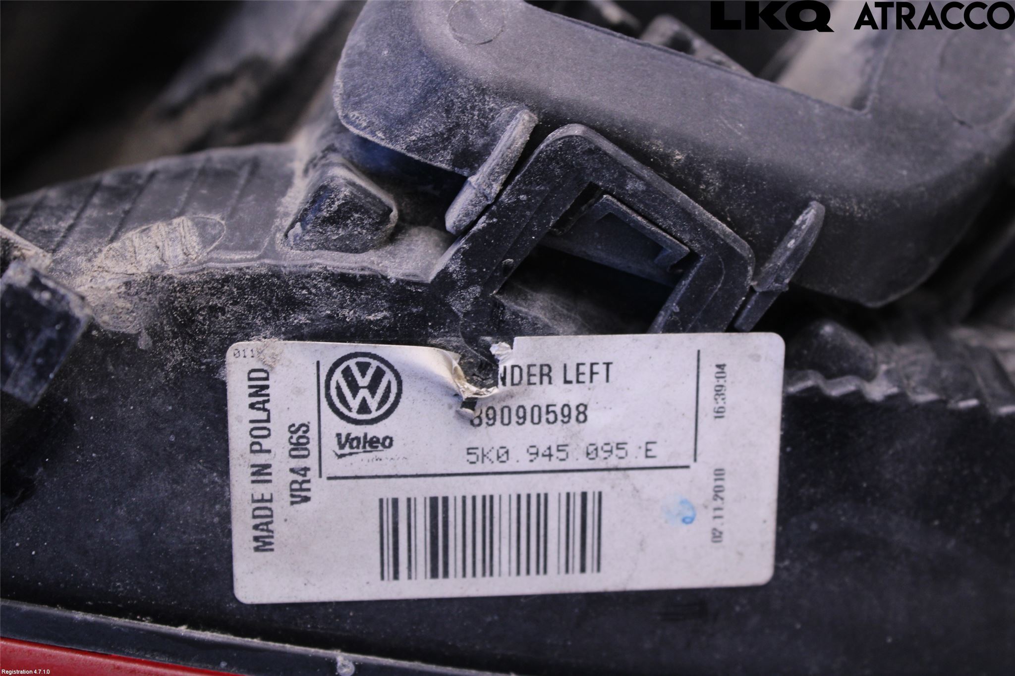 Volkswagen VW GOLF VI 09-13 Baklykt Venstre