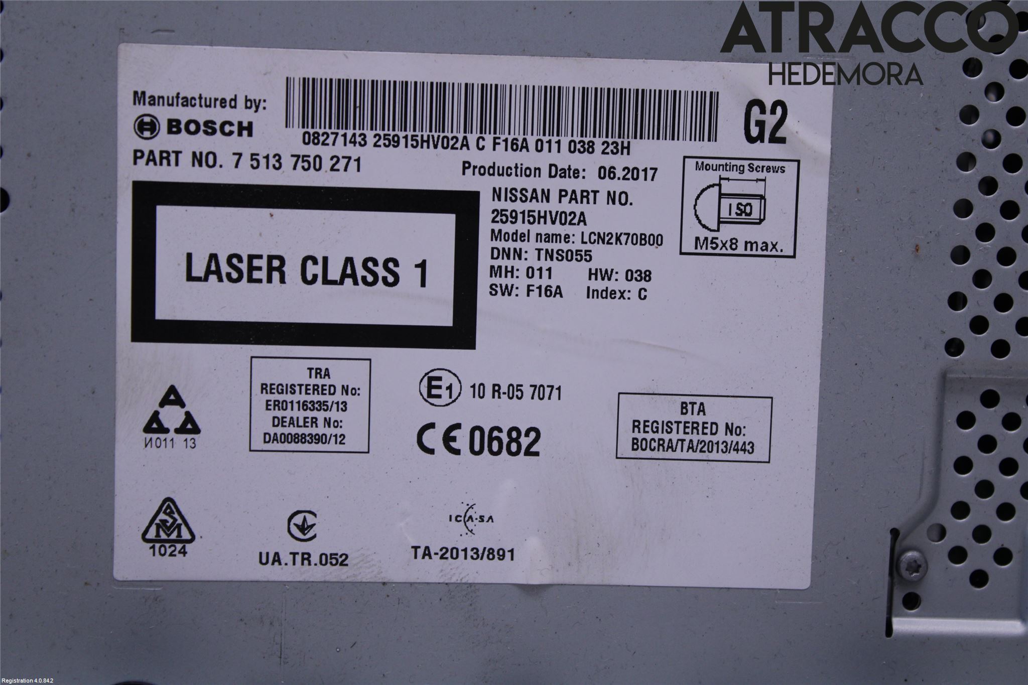 Nissan QASHQAI 17-21 Stereo Radio Med Cd