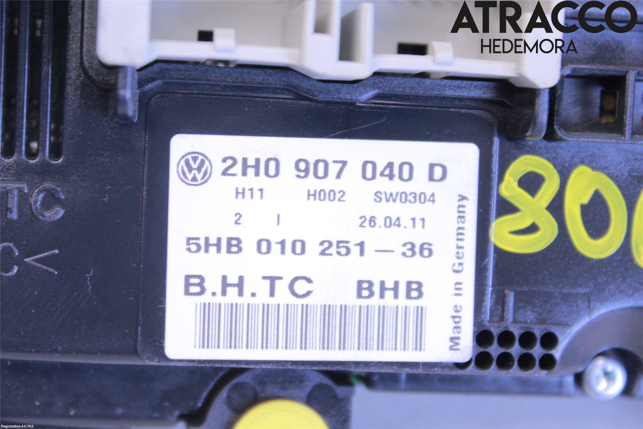 Volkswagen VW AMAROK 2H 10-22 Varme Ac Betjening-Display