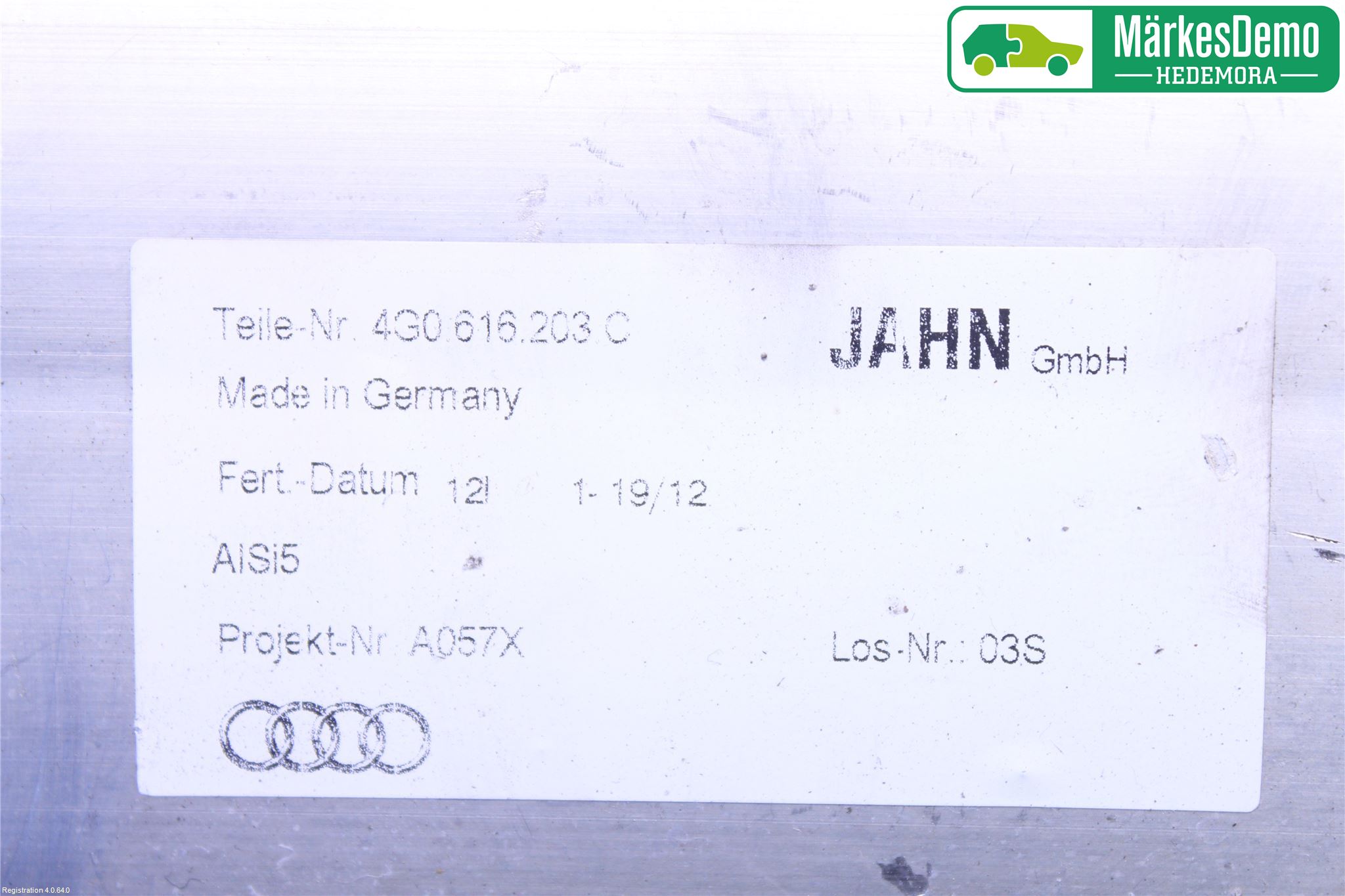 Audi A6/S6 4G 11-18 Nivå/Lufrfrändring Trycktank