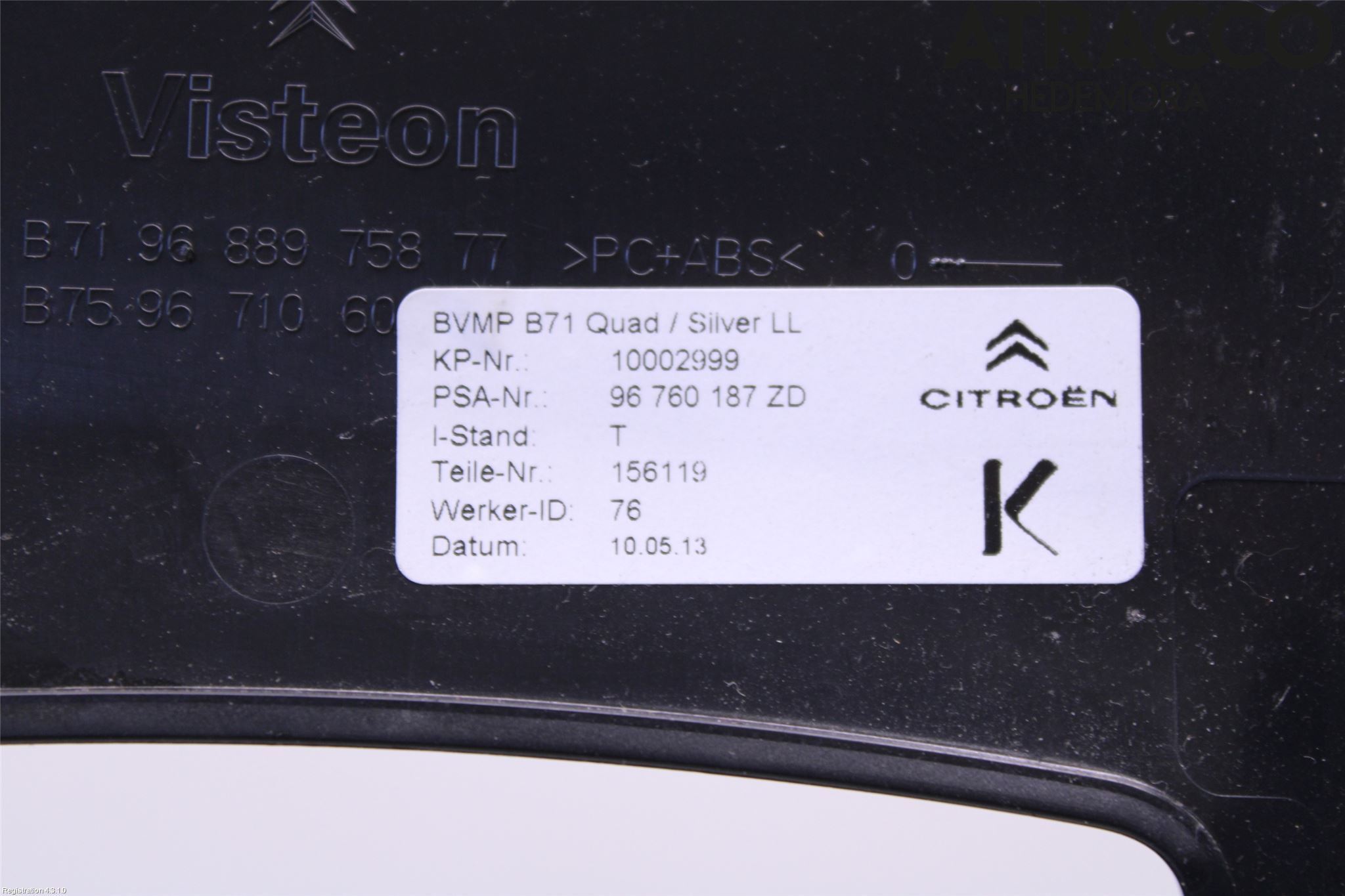 Citroen C4 II 11-18 Instrumentkonsoll Midt