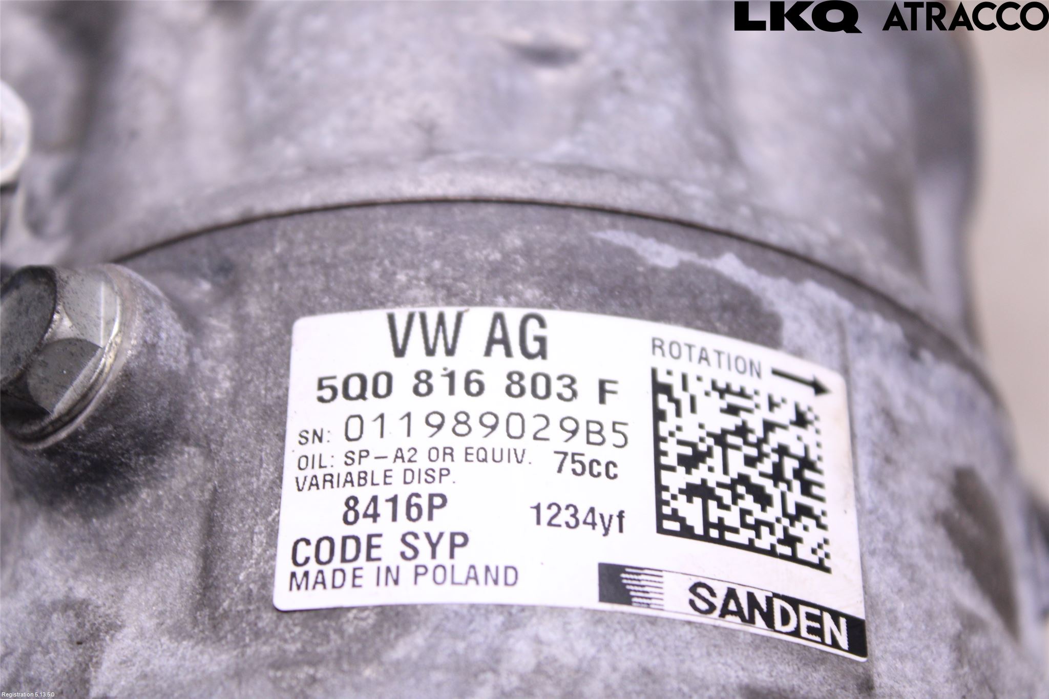 Volkswagen VW TIGUAN 16-24 Varme Ac Kompressor