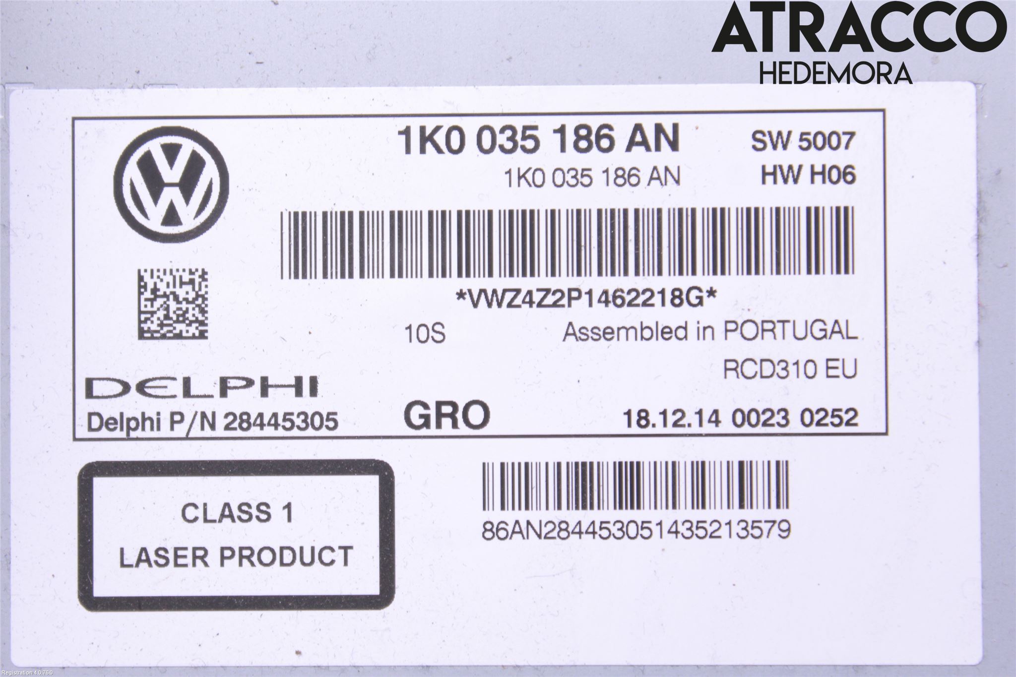 Volkswagen VW CADDY 11-15 Stereo Radio Med Cd