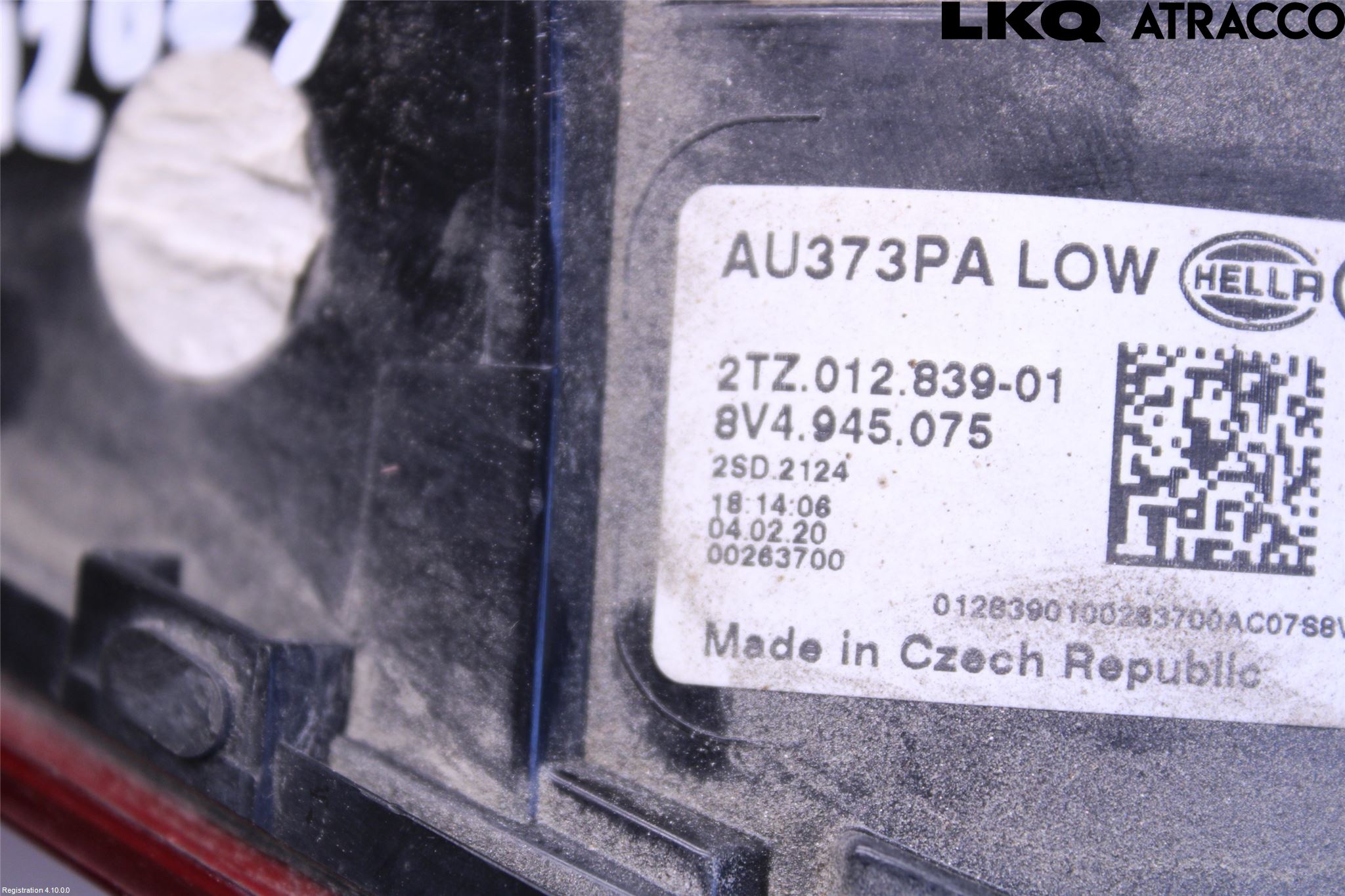 Audi A3/S3 8V 13-20 Baklykt Venstre  På Luke(Indre