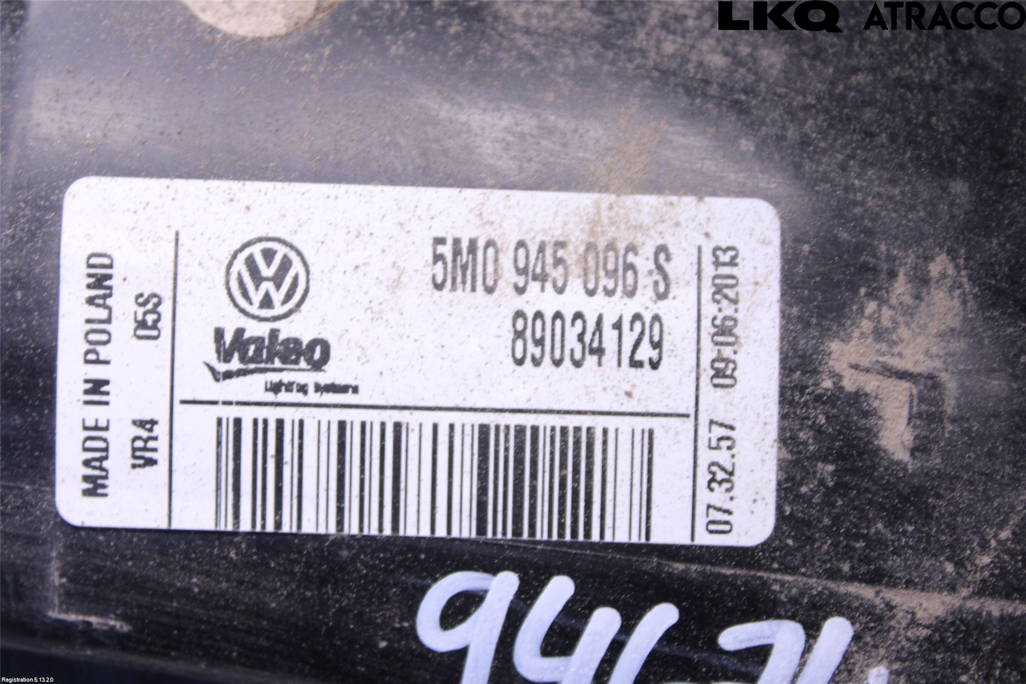 Volkswagen VW GOLF PLUS/CROSS GOLF 04-14 Baklykt Høyre
