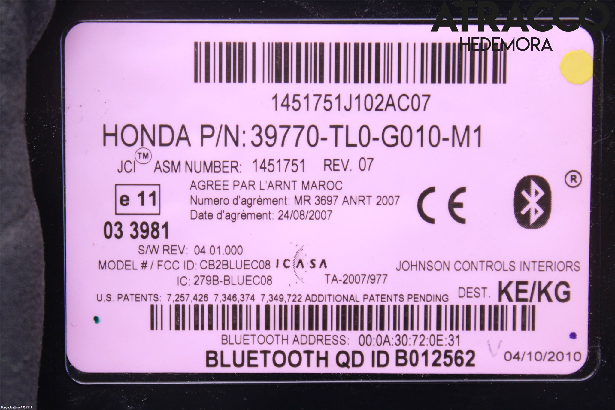 Honda ACCORD    08- Styrenhet Multimedia