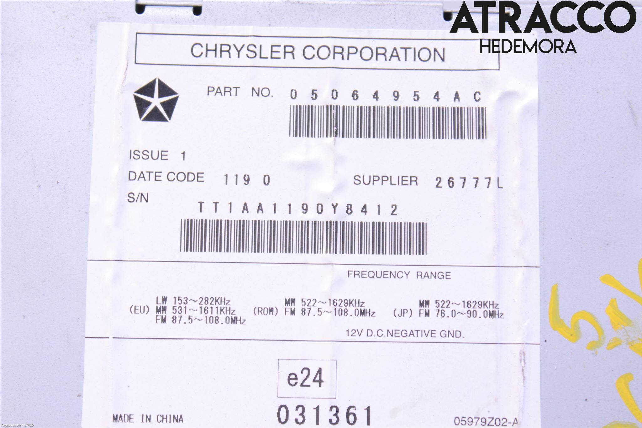 Chevrolet CHR VOYAGER 08-10 Stereo Dvd Spiller
