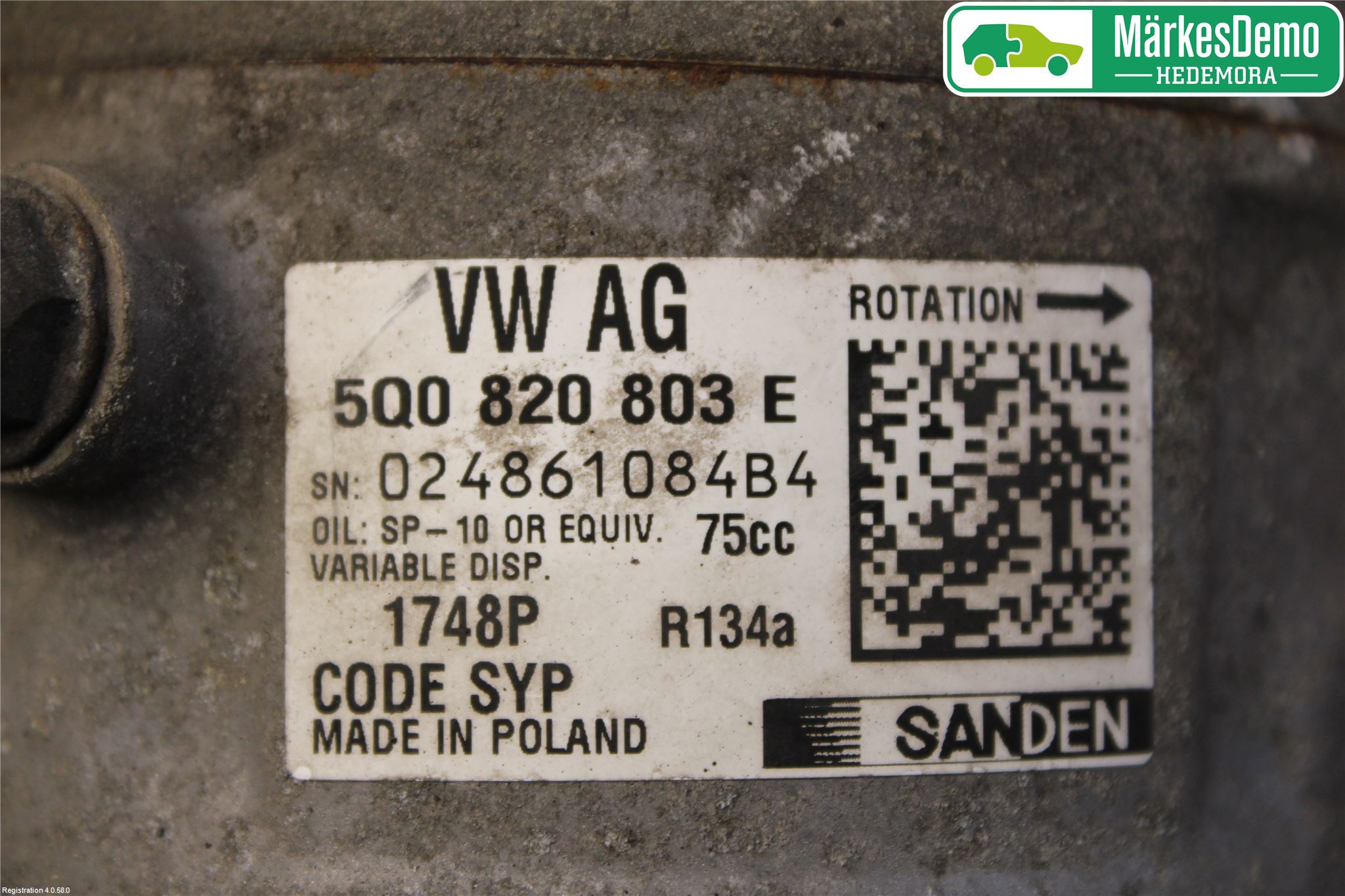 Skoda RAPID Varme Ac Kompressor