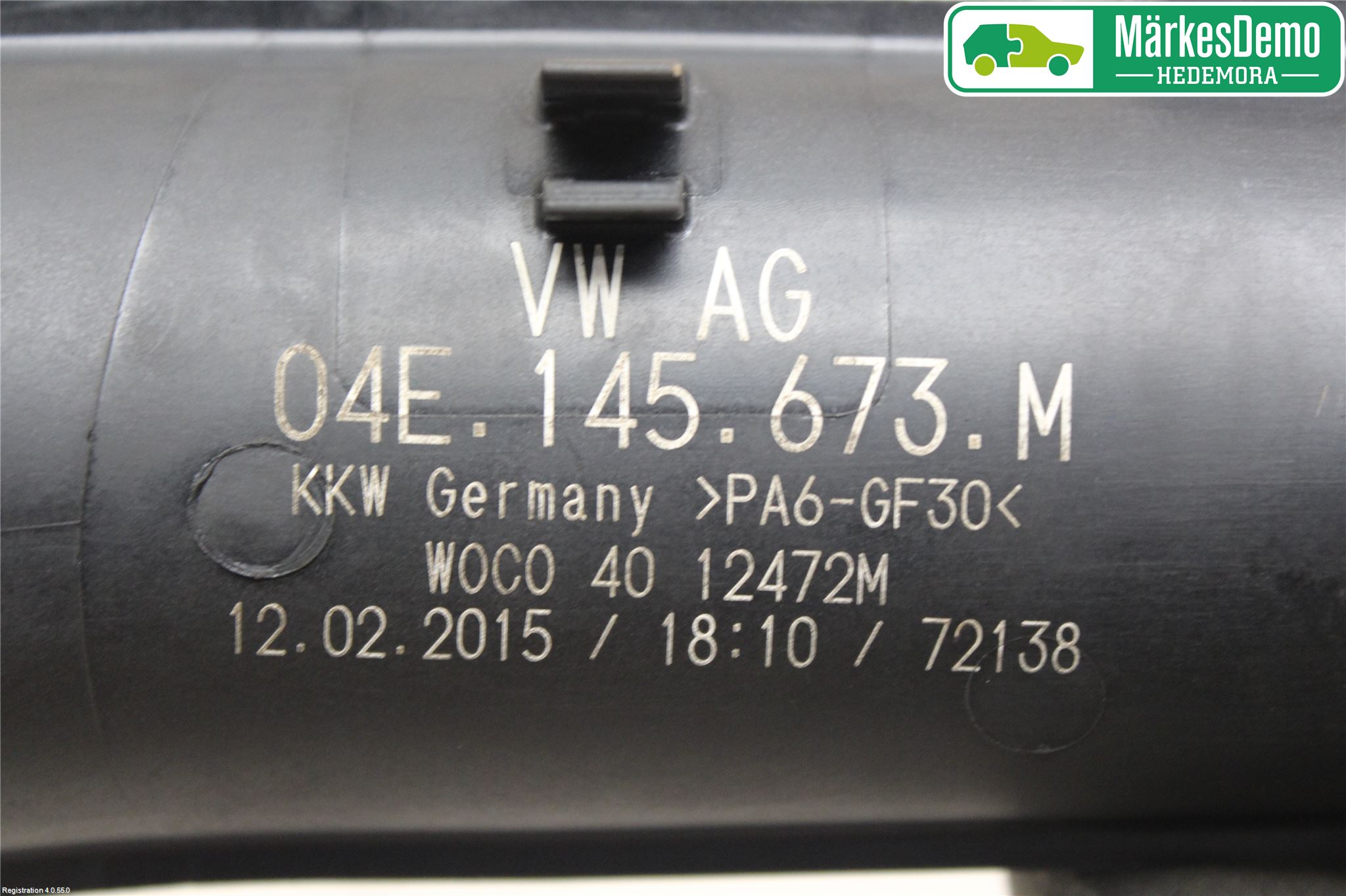 Volkswagen VW GOLF / E-GOLF VII 13-20 Intercooler Rør-Slange