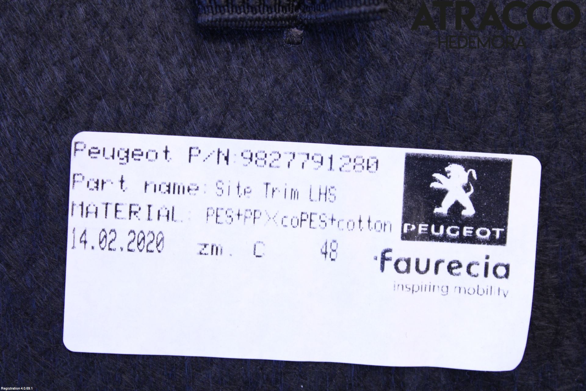 Peugeot 208/E-208 20- Innr Sidetrekk-Deksel