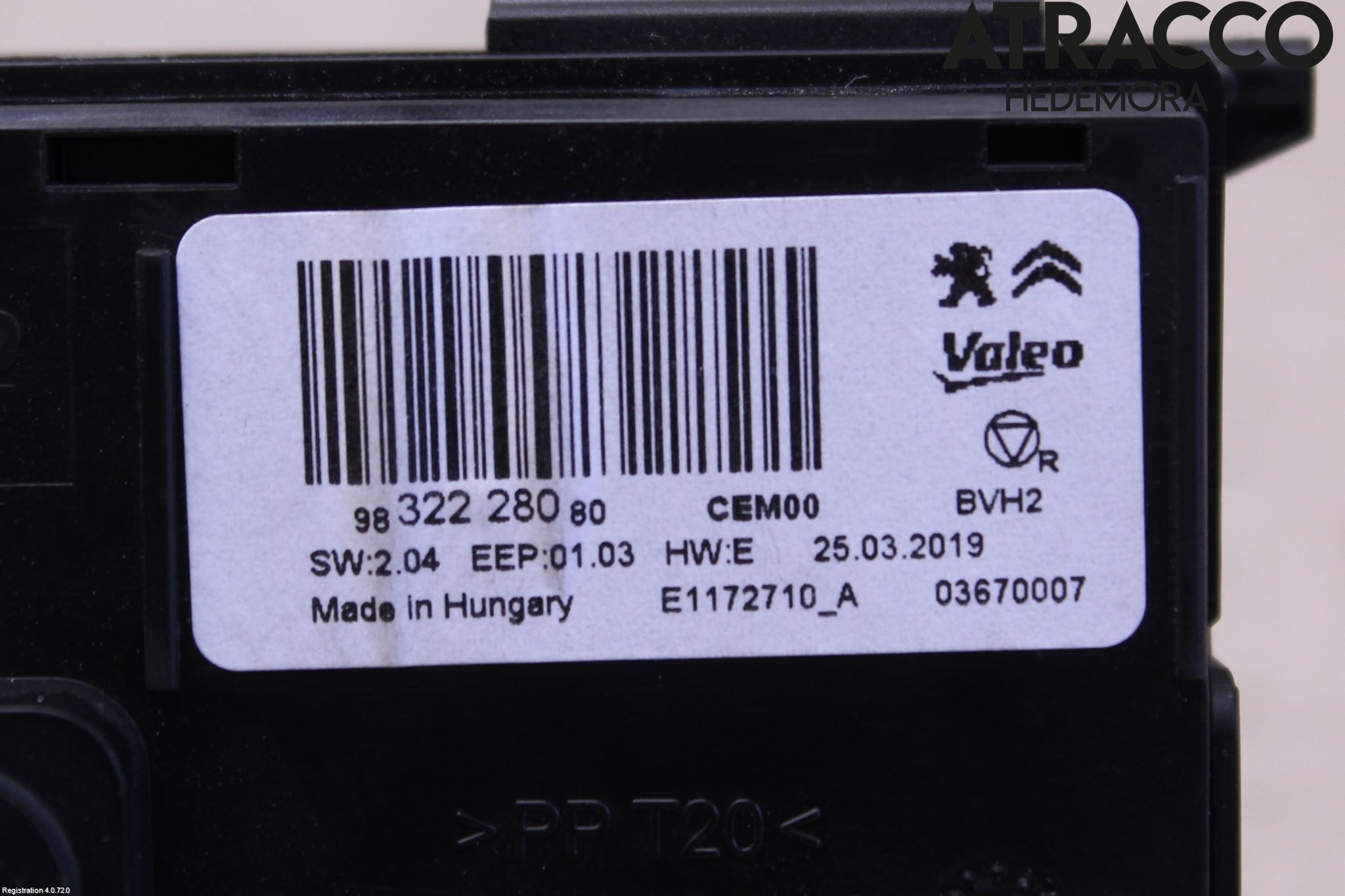 Peugeot 5008 17-24 Varme Ac Betjening-Display