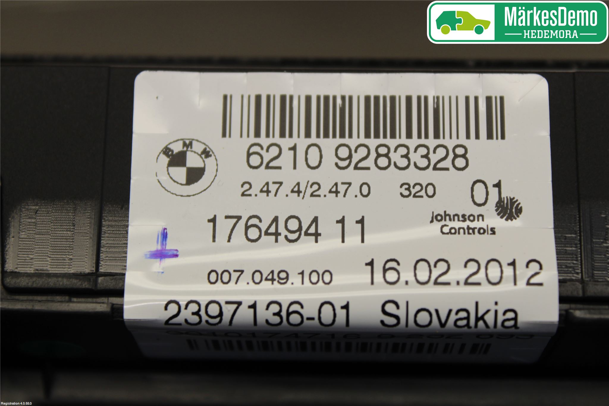 BMW 3 F30/F31/F80 12-19 Instr Kombinert