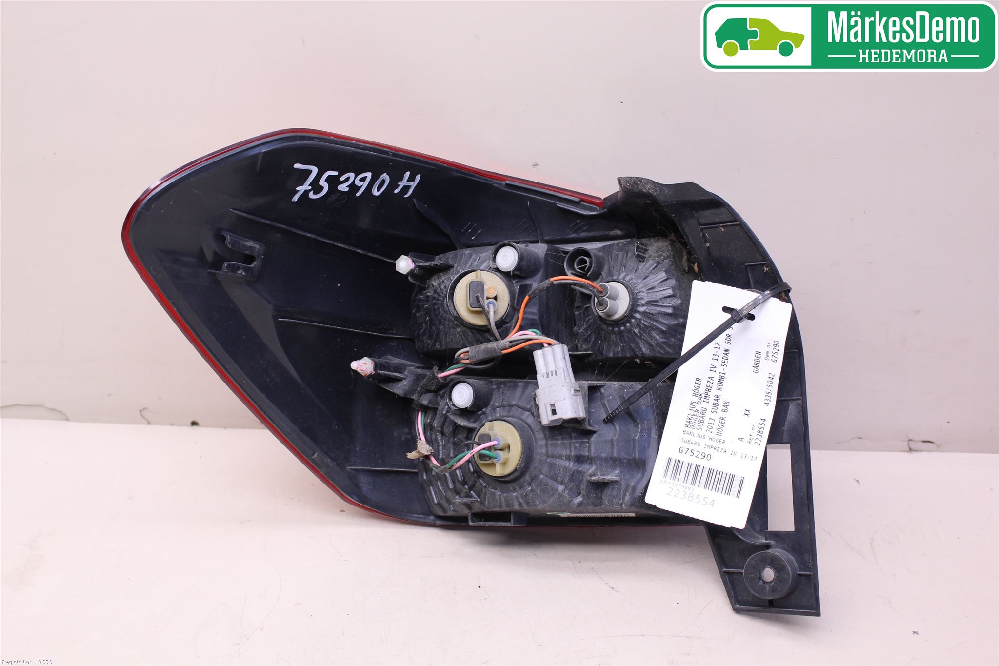 Subaru IMPREZA IV 13-17 Baklykt Høyre