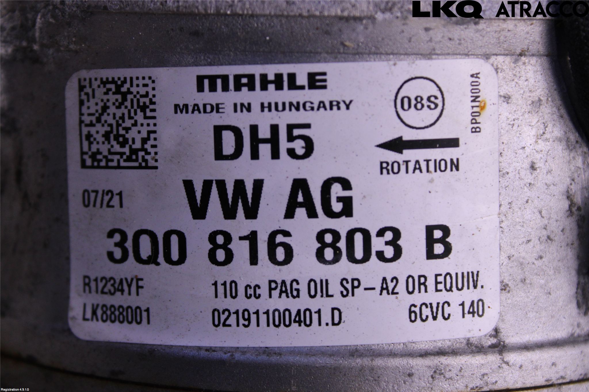 Volkswagen VW TRANSP/CARAVELLE (T6) 16-22 Varme Ac Kompressor