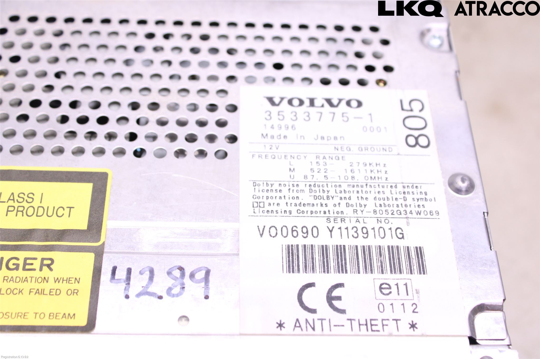 Volvo S70/V70/XC  97-00 Stereo Radio Med Cd