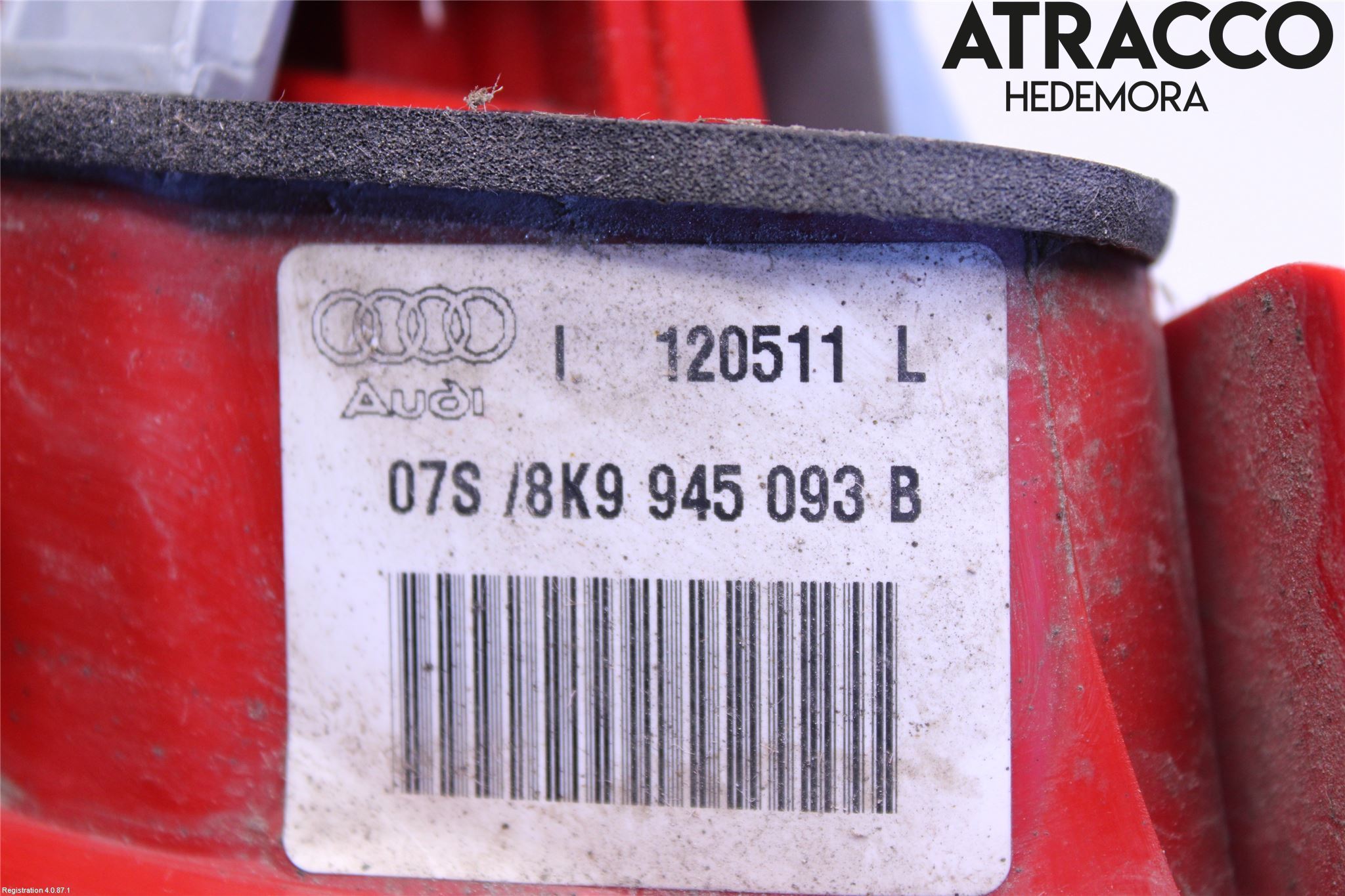 Audi A4/S4 08-11 Baklykt Venstre  På Luke(Indre