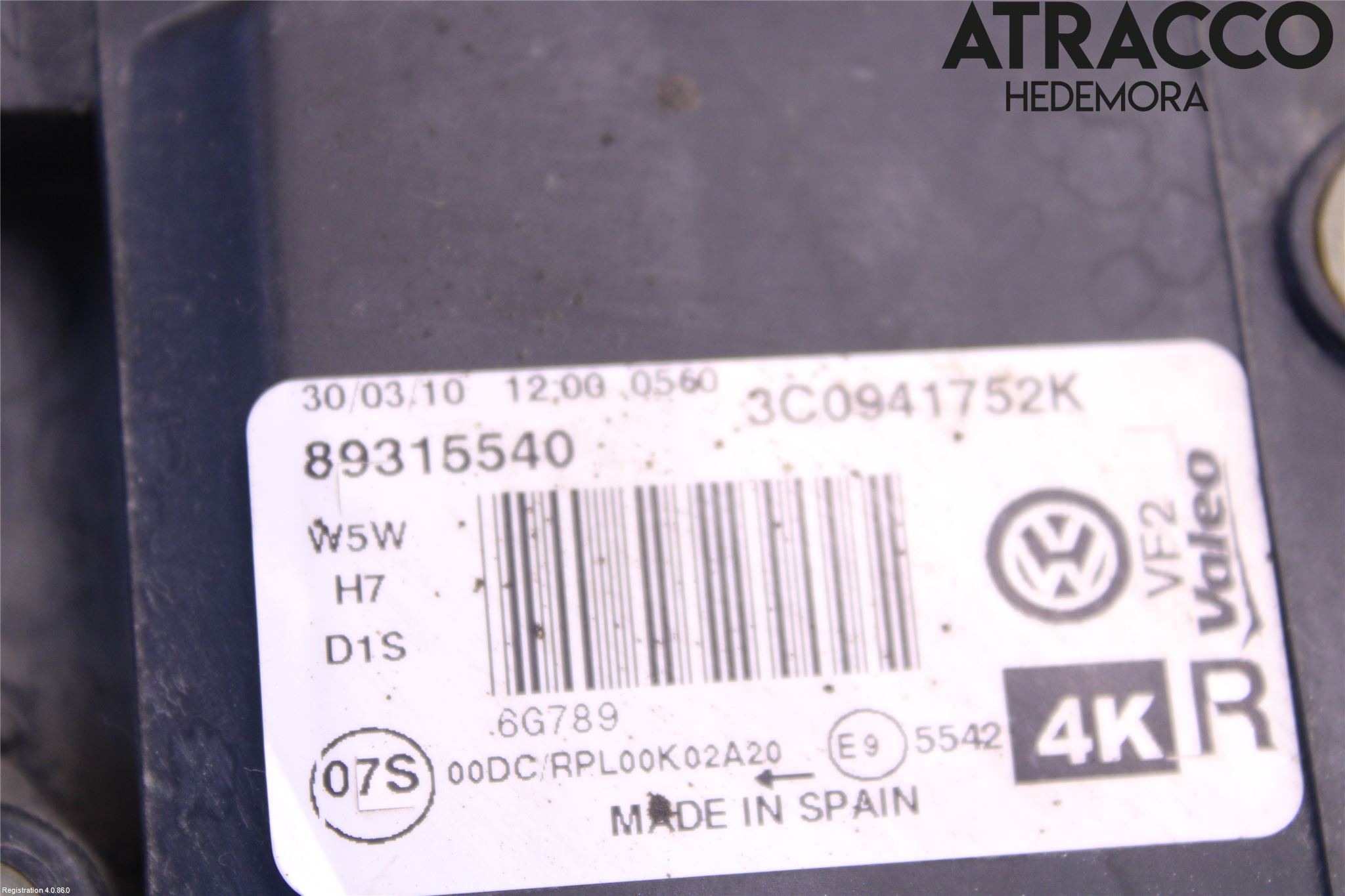 Volkswagen VW PASSAT 05-11 Frontlykt Høyre