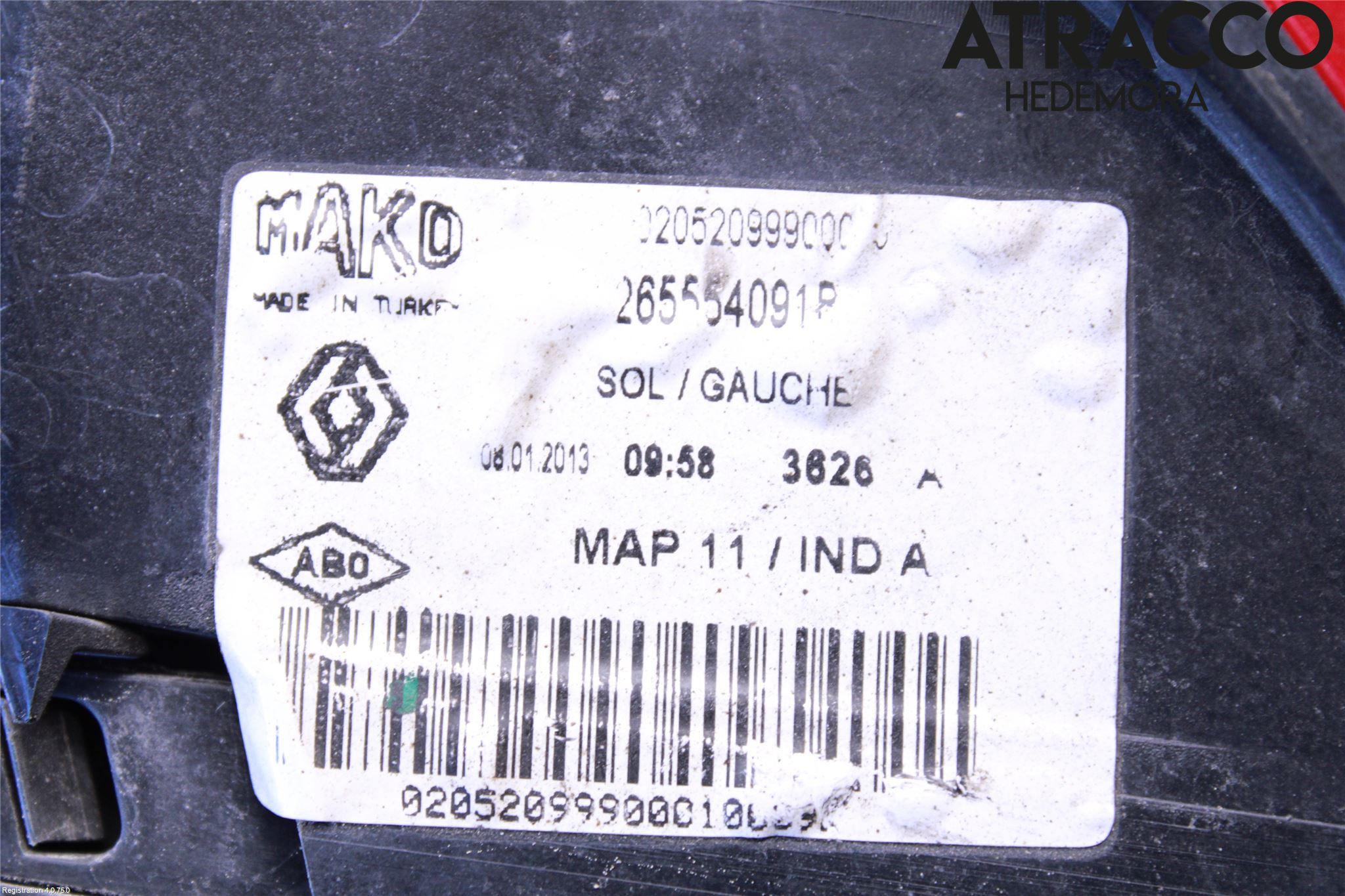 Renault CLIO IV 12-16 Baklykt Venstre