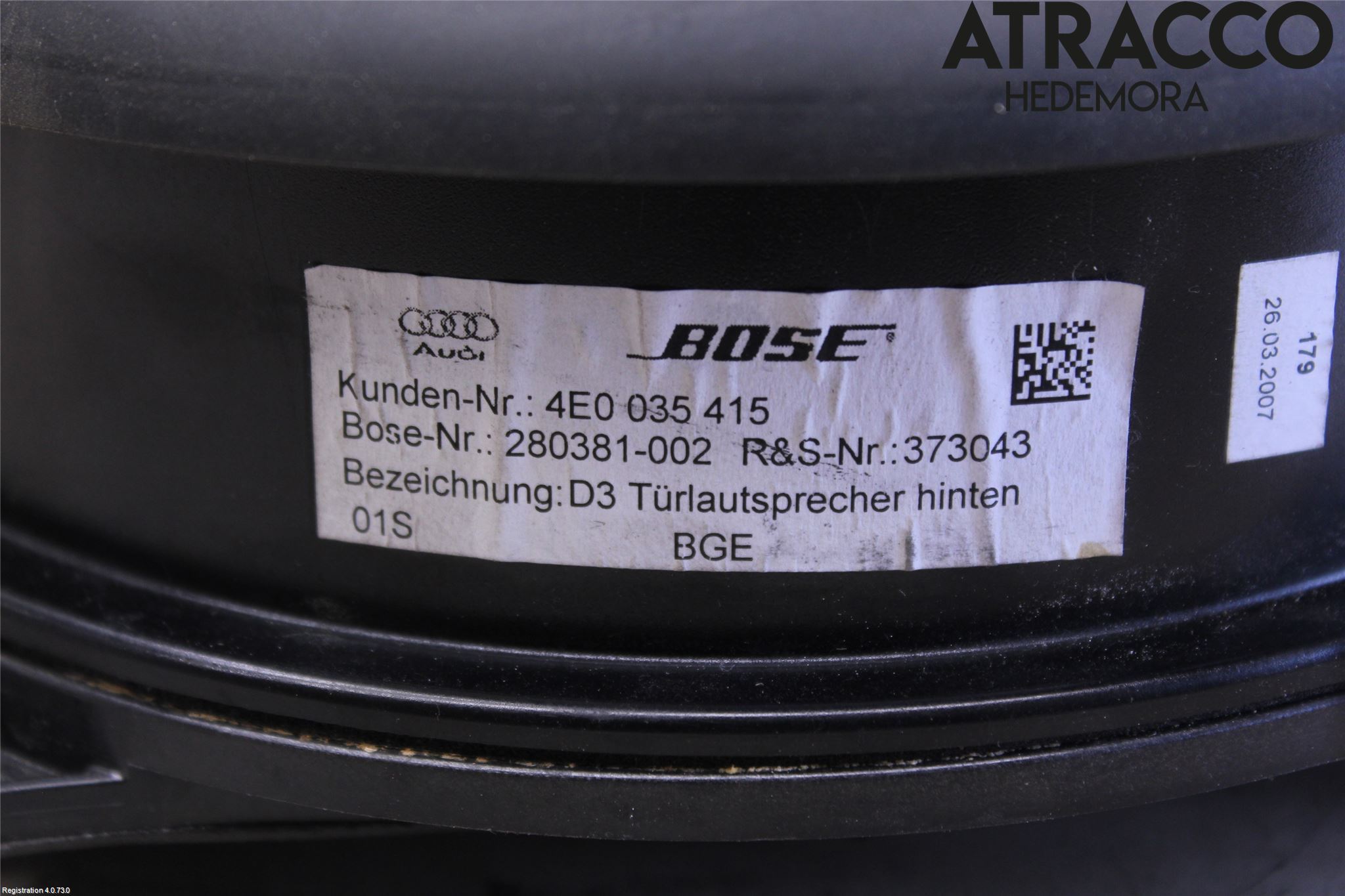 Audi A8/S8 4E  02-09 Innr Høyttaler