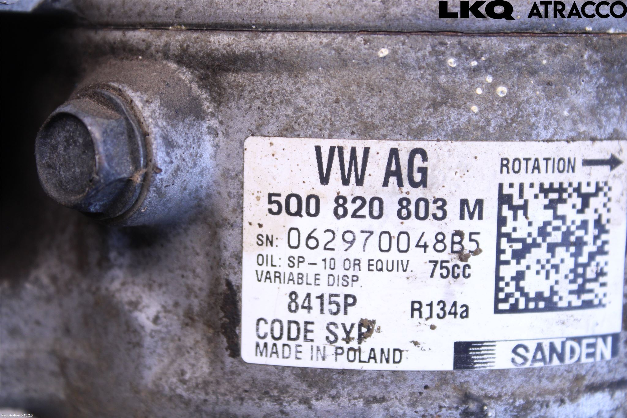Volkswagen VW CADDY 16-20 Varme Ac Kompressor