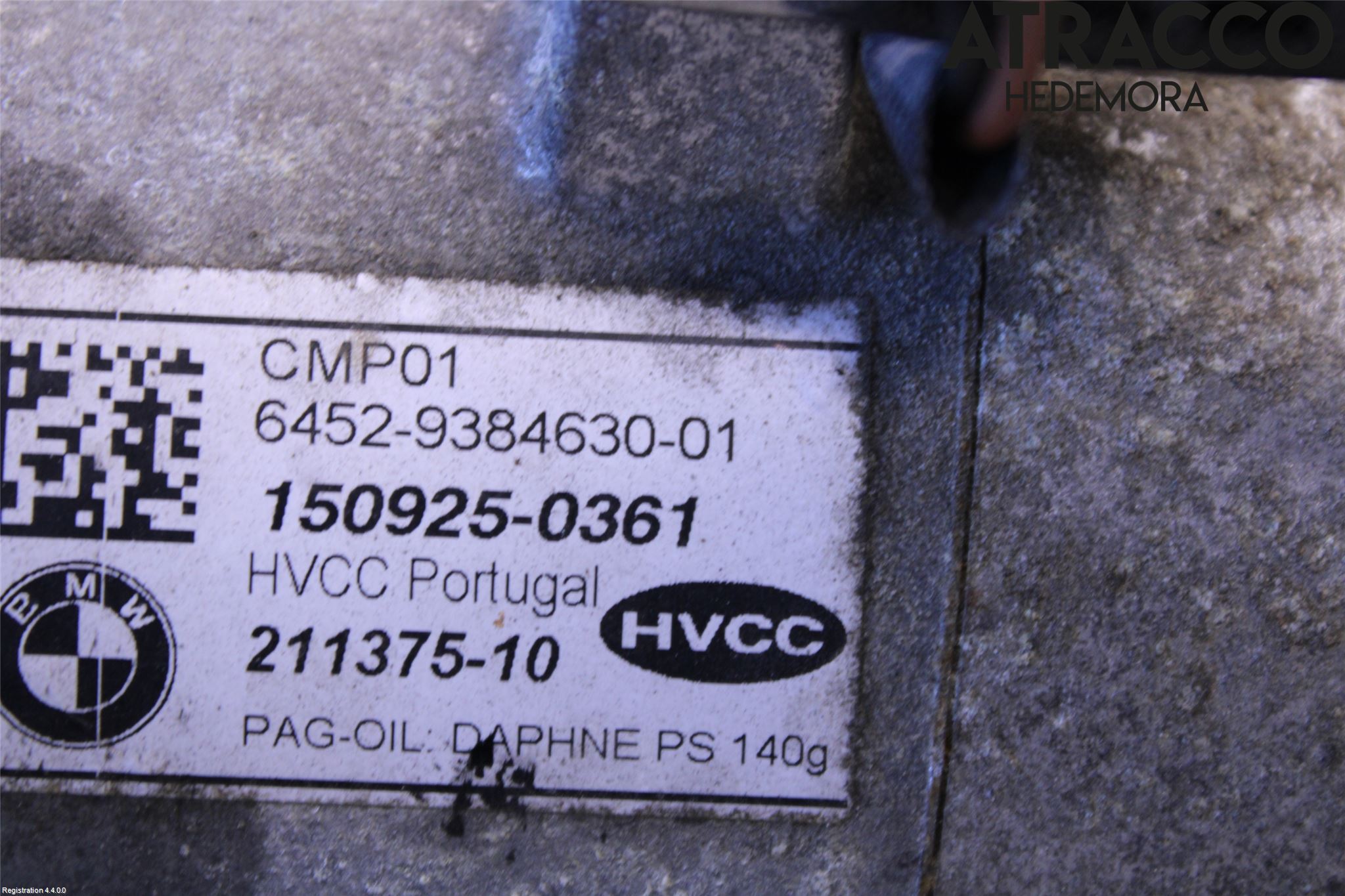 BMW 5 F10/F11/F18 09-17 Varme Ac Kompressor